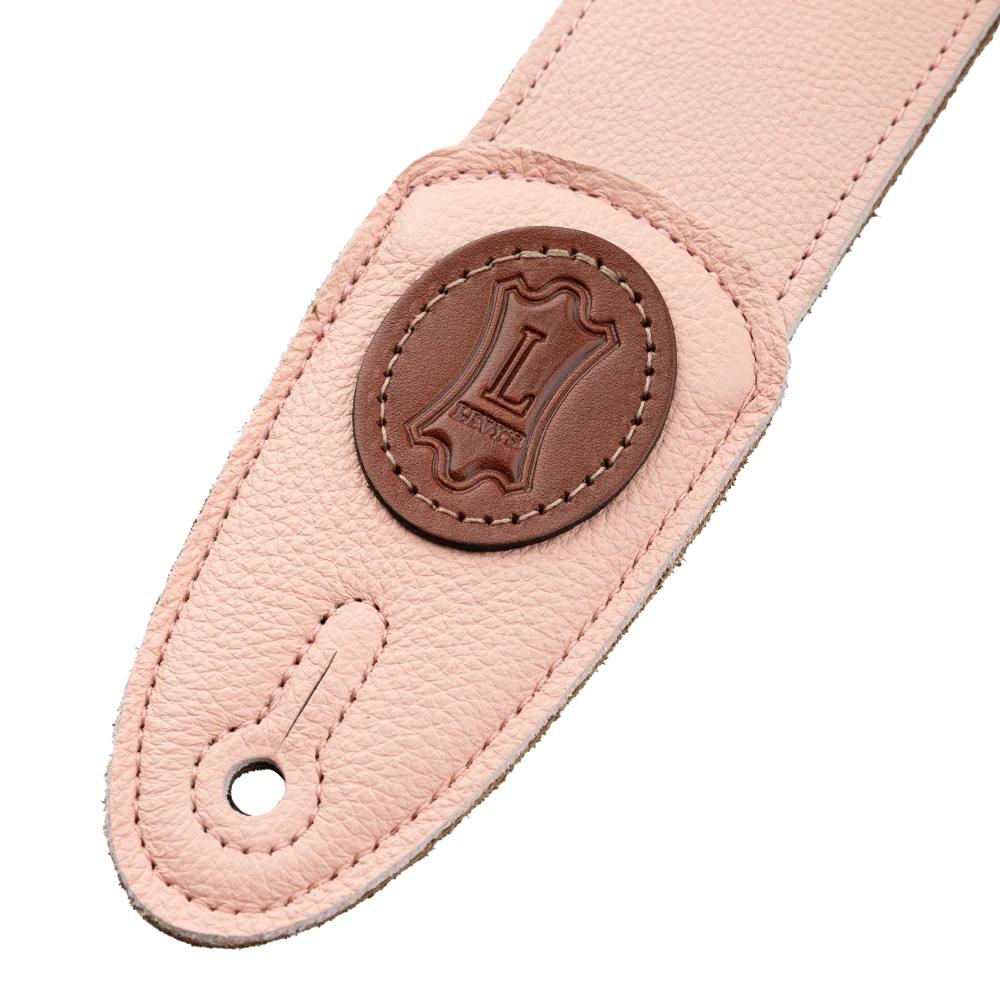 Levys Signature Tri Glide Garment Leather Soft Pink w Suede Back Guitar Strap - MSS7G-SPK (3).jpg