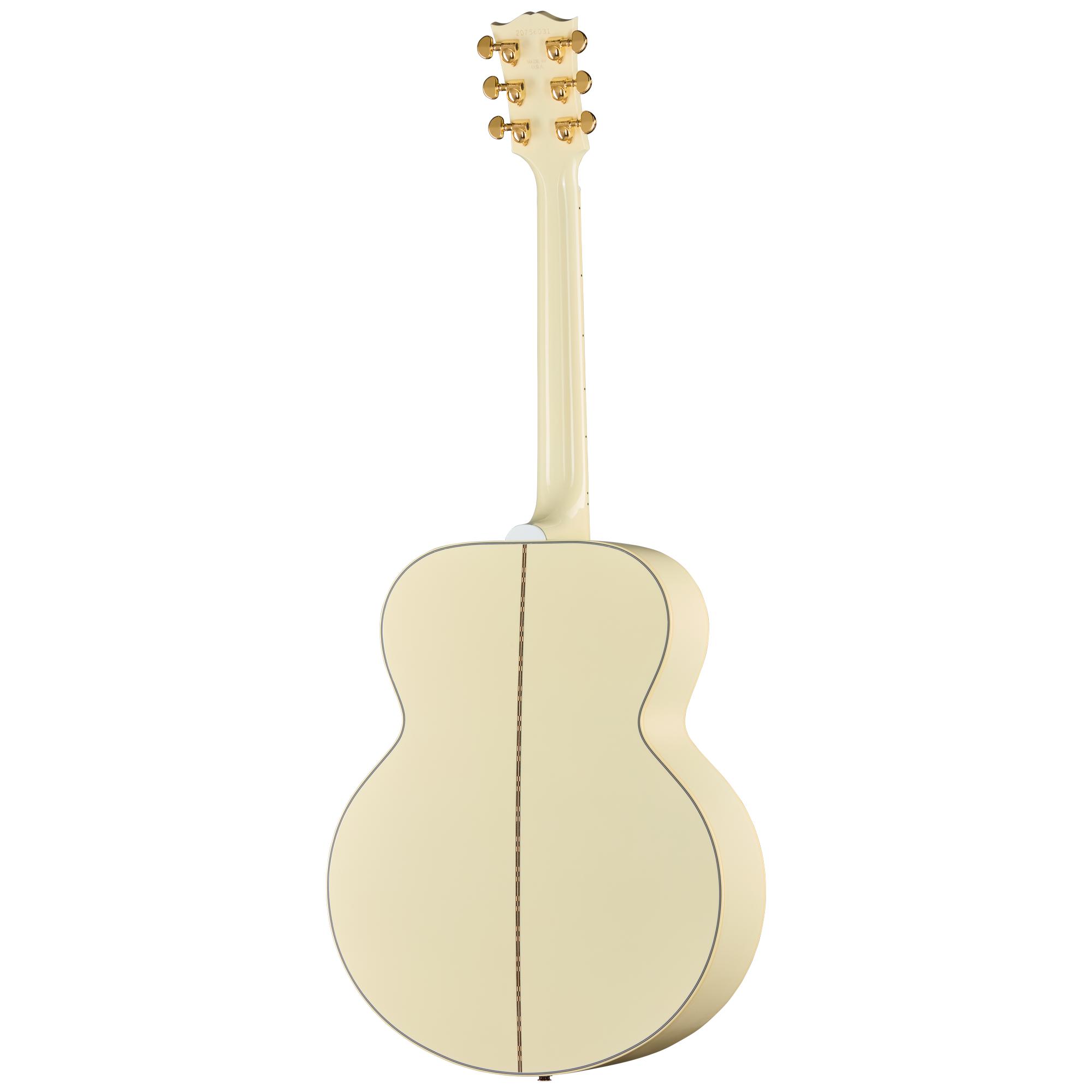 Gibson SJ-200 Standard Electro Acoustic Guitar with Baggs HiFi DNA in Classic White - MCJB20HFCW_4_Back.jpg