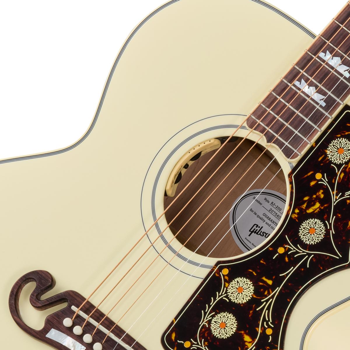 Gibson SJ-200 Standard Electro Acoustic Guitar with Baggs HiFi DNA in Classic White - MCJB20HFCW_7_SoundHole-1200x1200-28e5ebb.jpg