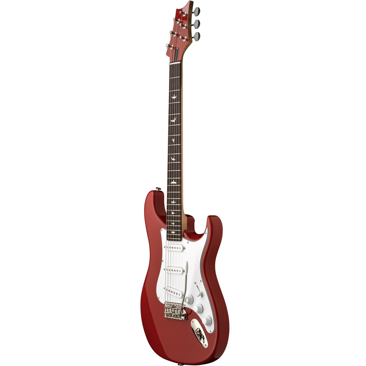 PRS John Mayer Silver Sky Defender Electric Guitar in Portofino Red - 1185915G-Angle.jpg