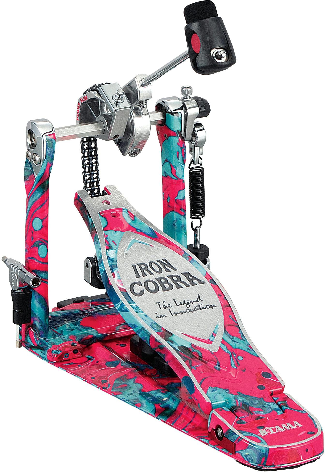 Iron Cobra 900 Marble Coral Swirl Power Glide Single Pedal with Carrying Case - HP900PMCS-HP900PMCS_Main.jpg