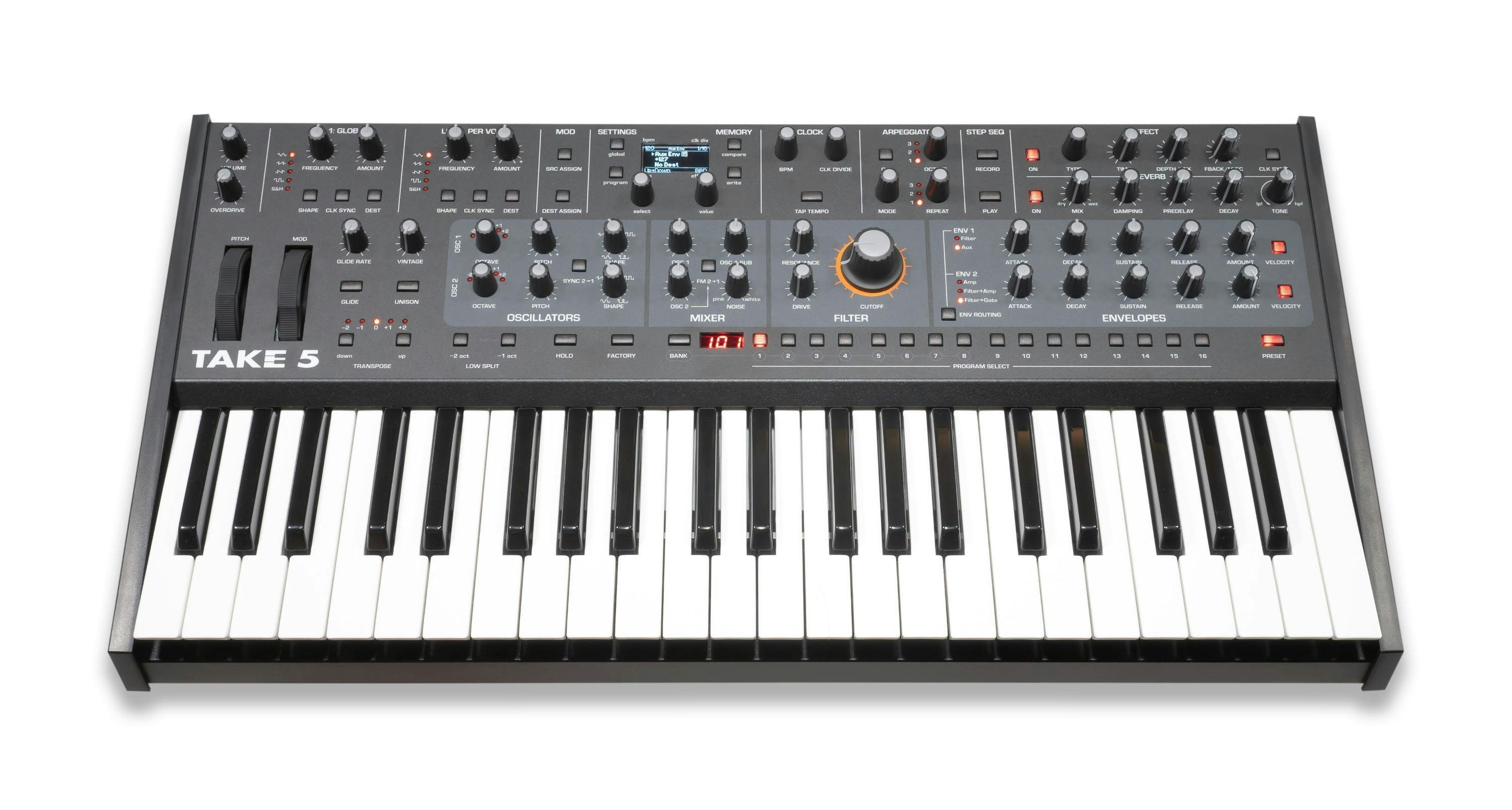 B Stock : Sequential Take 5 - 5-Voice Analogue Synthesizer - 013 - 460950-Take 5 Front Angle Standard.jpg
