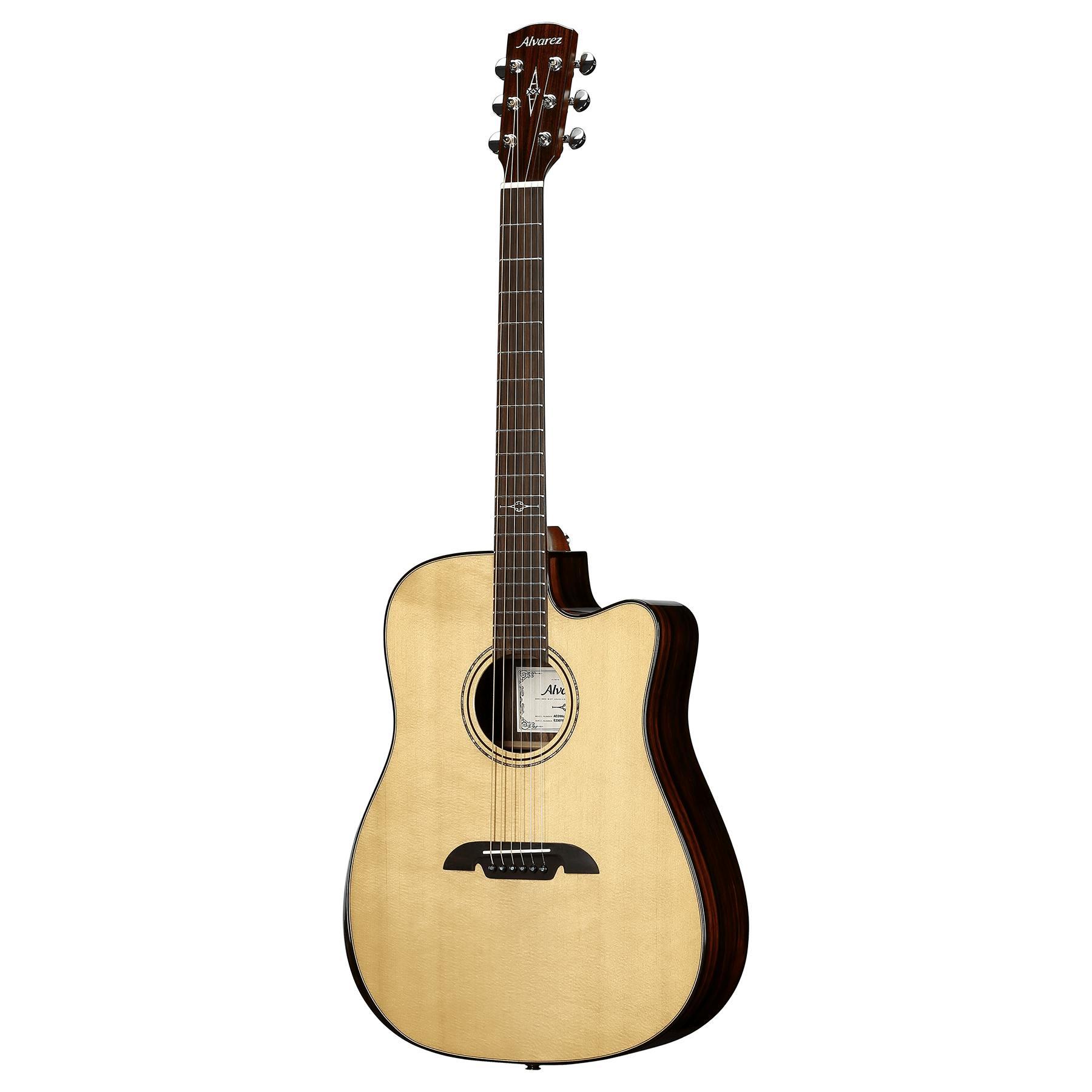 B Stock : Alvarez Artist Elite AED90CE Electro Acoustic Guitar in Natural - 003 - AED90CESPBAR-Alvarez-Artist-Elite-Dreadnought-Cutaway-Bevel-Spruce-top-Macassar-Ebony-back-Natural-LR-Baggs-SPB-Right.jpg