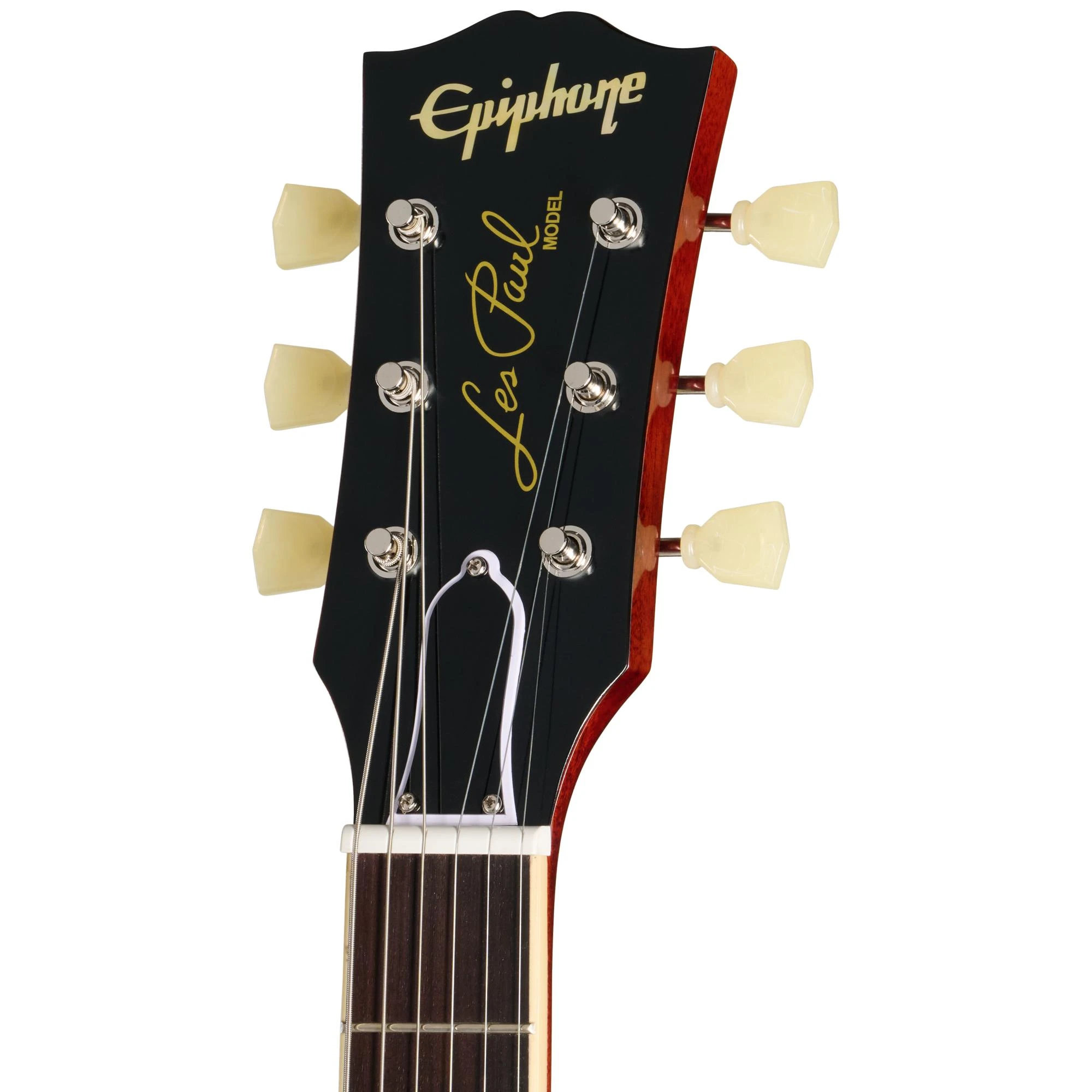 B Stock : Epiphone Inspired by Gibson Custom 1959 Les Paul Standard Reissue Electric Guitar in Golden Poppy Burst - 001 - ECLPR9GPNH1-Headstock.jpg