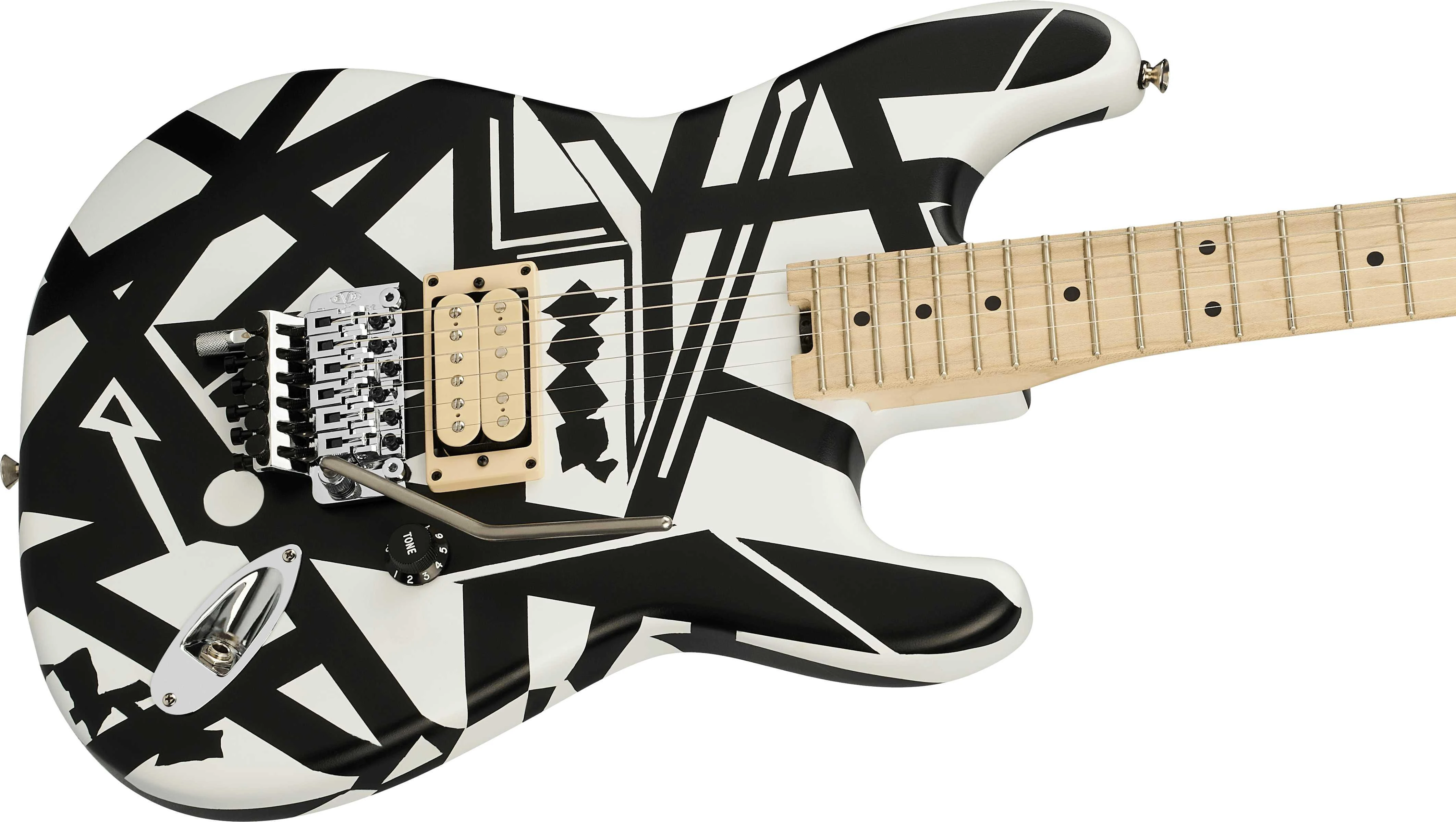 EVH Striped Series Shapes Electric Guitar in White and Black - 5107902381-5.jpg