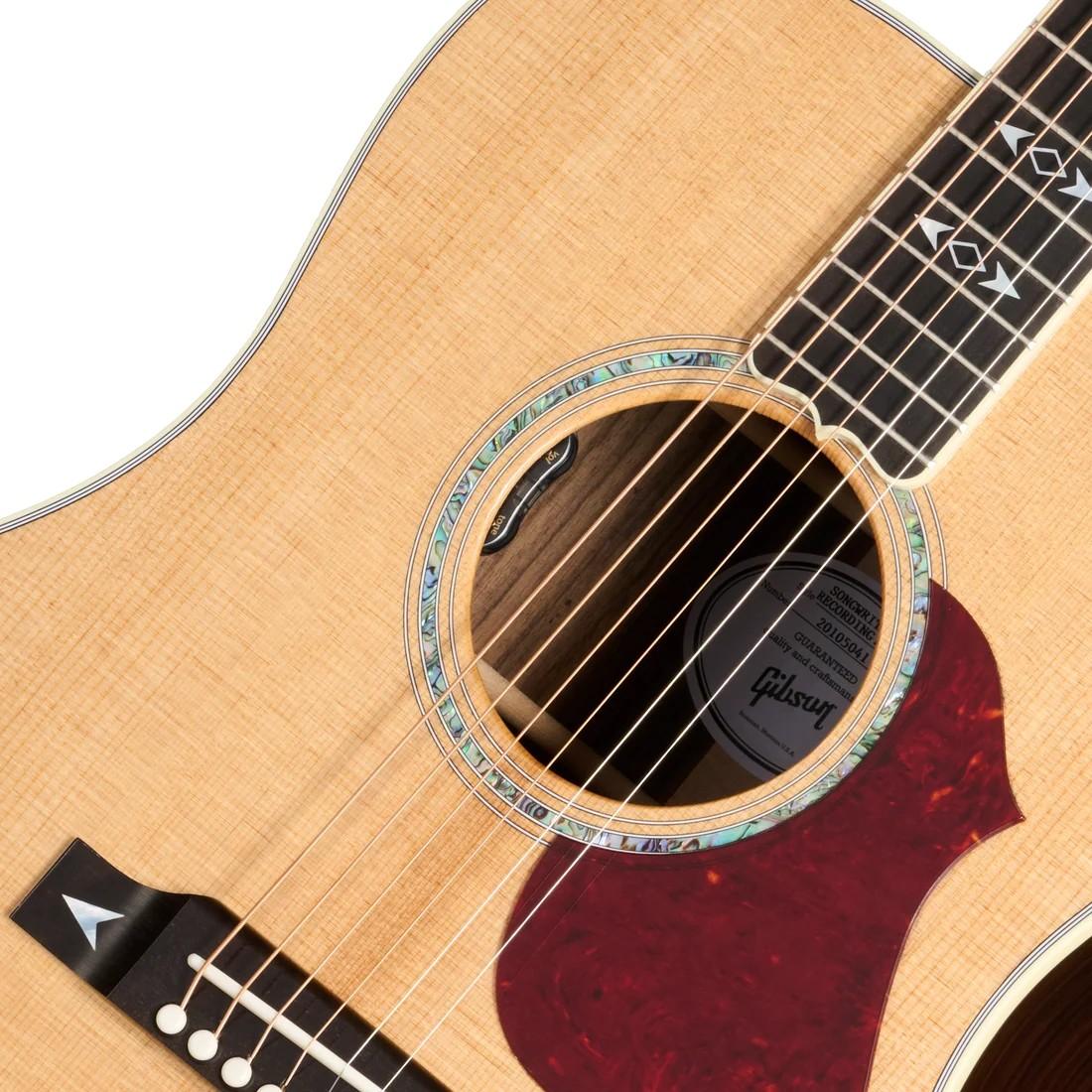 Gibson Songwriter Recording Artist Left-handed Electro Acoustic Guitar in Antique Natural - MCSSSWRAAN_7_SoundHole.jpg
