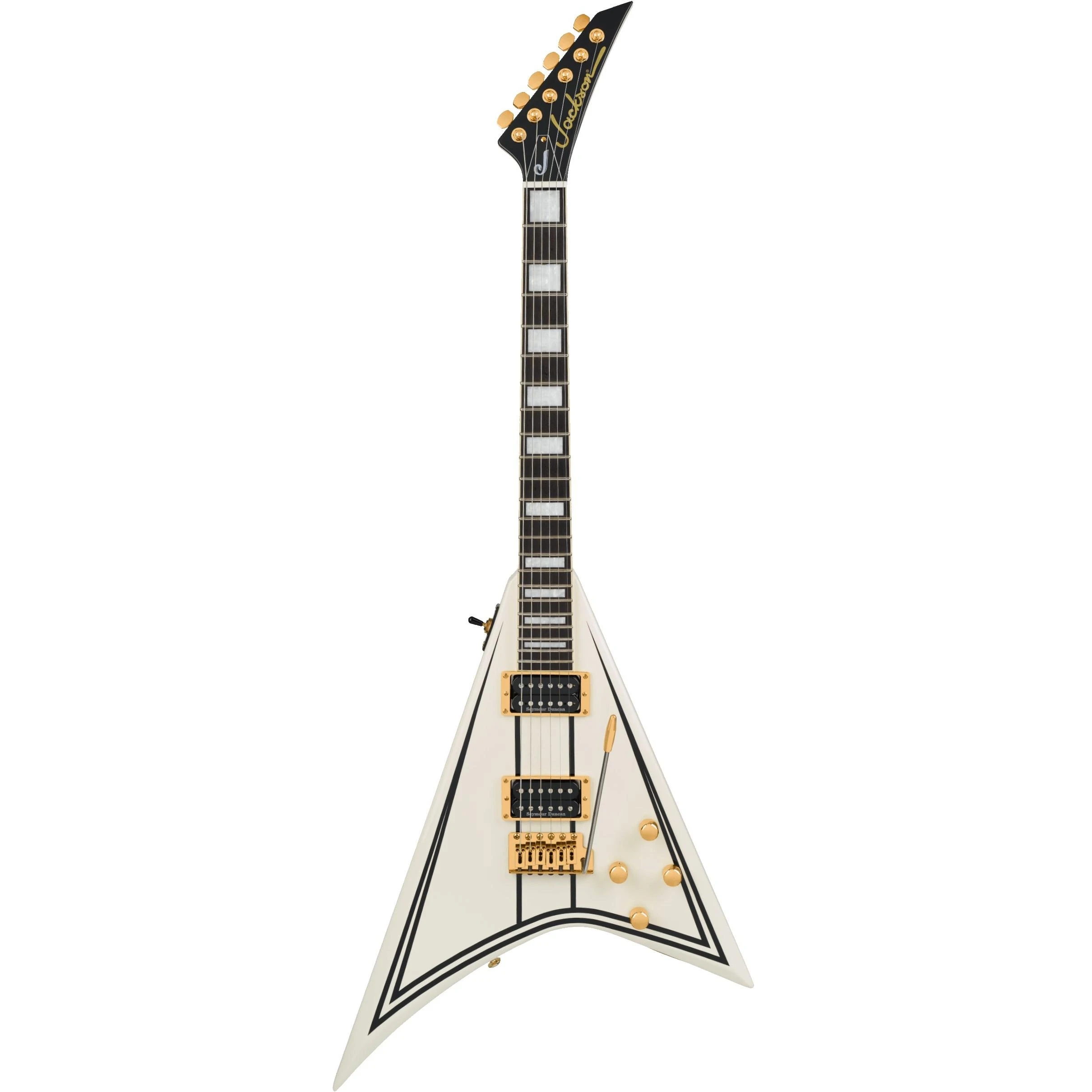 Jackson Limited Edition Legend Series Randy Rhoads CD1 Electric Guitar in Vintage White with Black Pinstripes - 2910249876-Front.jpg