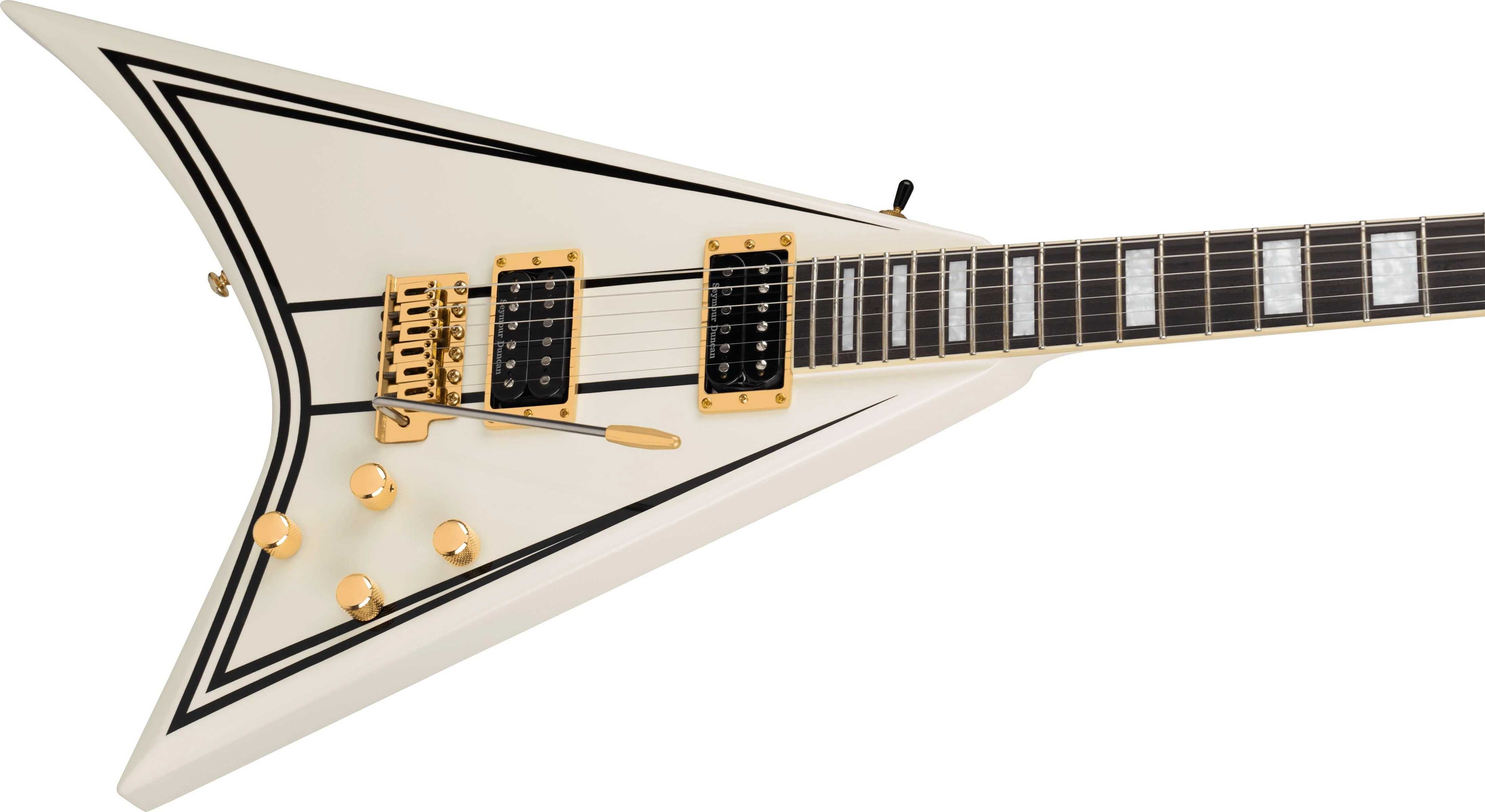 Jackson Limited Edition Legend Series Randy Rhoads CD1 Electric Guitar in Vintage White with Black Pinstripes - 2910249876-Angle.jpg