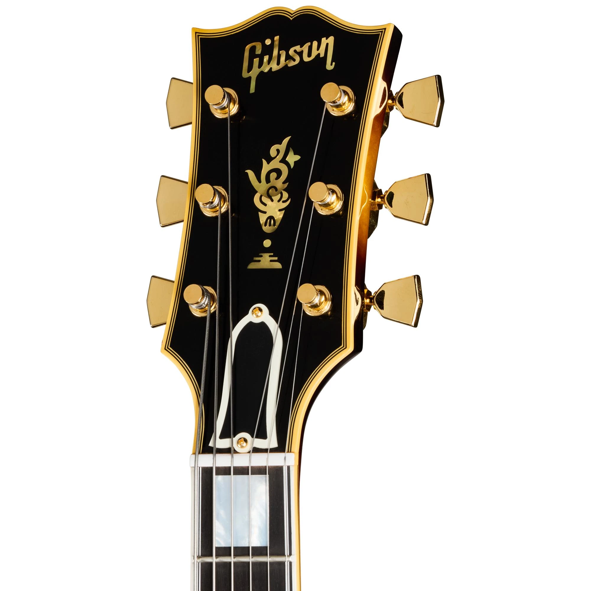 Gibson Custom 1957 L-5CES Reissue Hollow Body Electric Guitar in Vintage Sunburst - 57L5CESVOVSGH1_5_Headstock.jpg