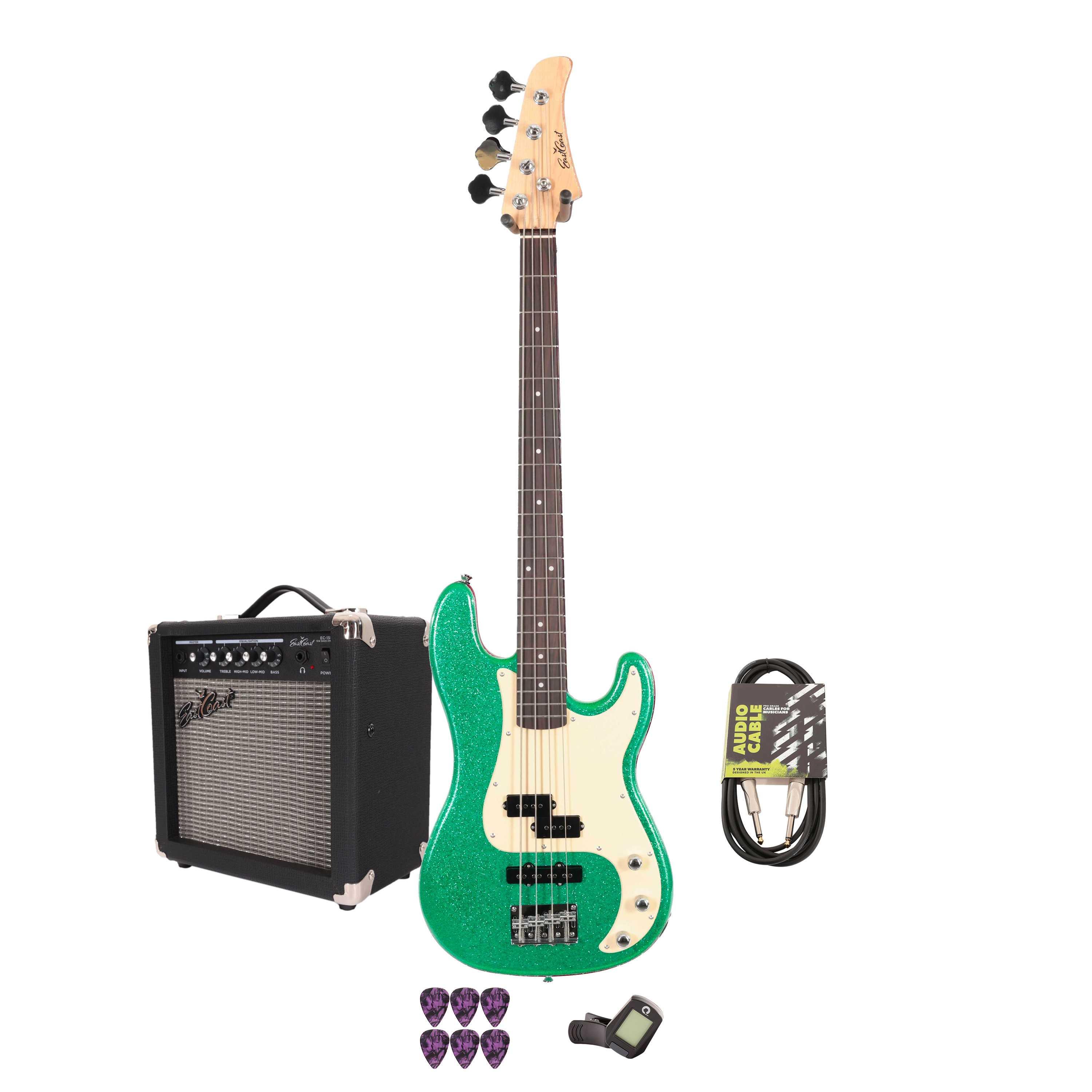 EastCoast PJ4 Bass Guitar Starter Pack in Emerald Sparkle with 15W Amp & Accessories - _BUN-EC-PJ4-EMS-15.jpg