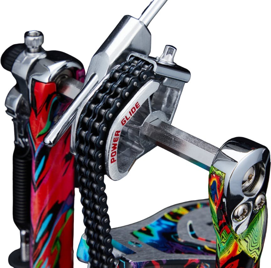 Iron Cobra 900 Marble Psychedelic  Rainbow Power Glide Single Pedal w/Carrying Case - HP900PMPR-HP900PMPR_Chain.jpg
