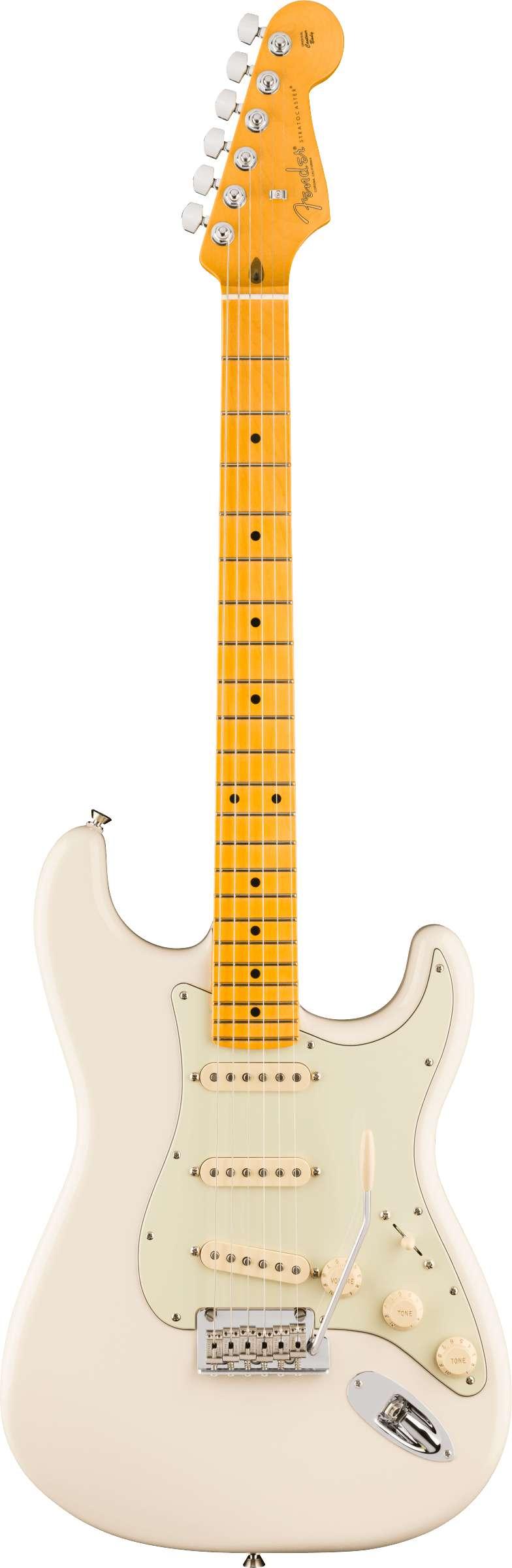 Fender American Professional Stratocaster Electric Guitar in Olympic White, Maple Fingerboard - 0111112705 (4).jpg