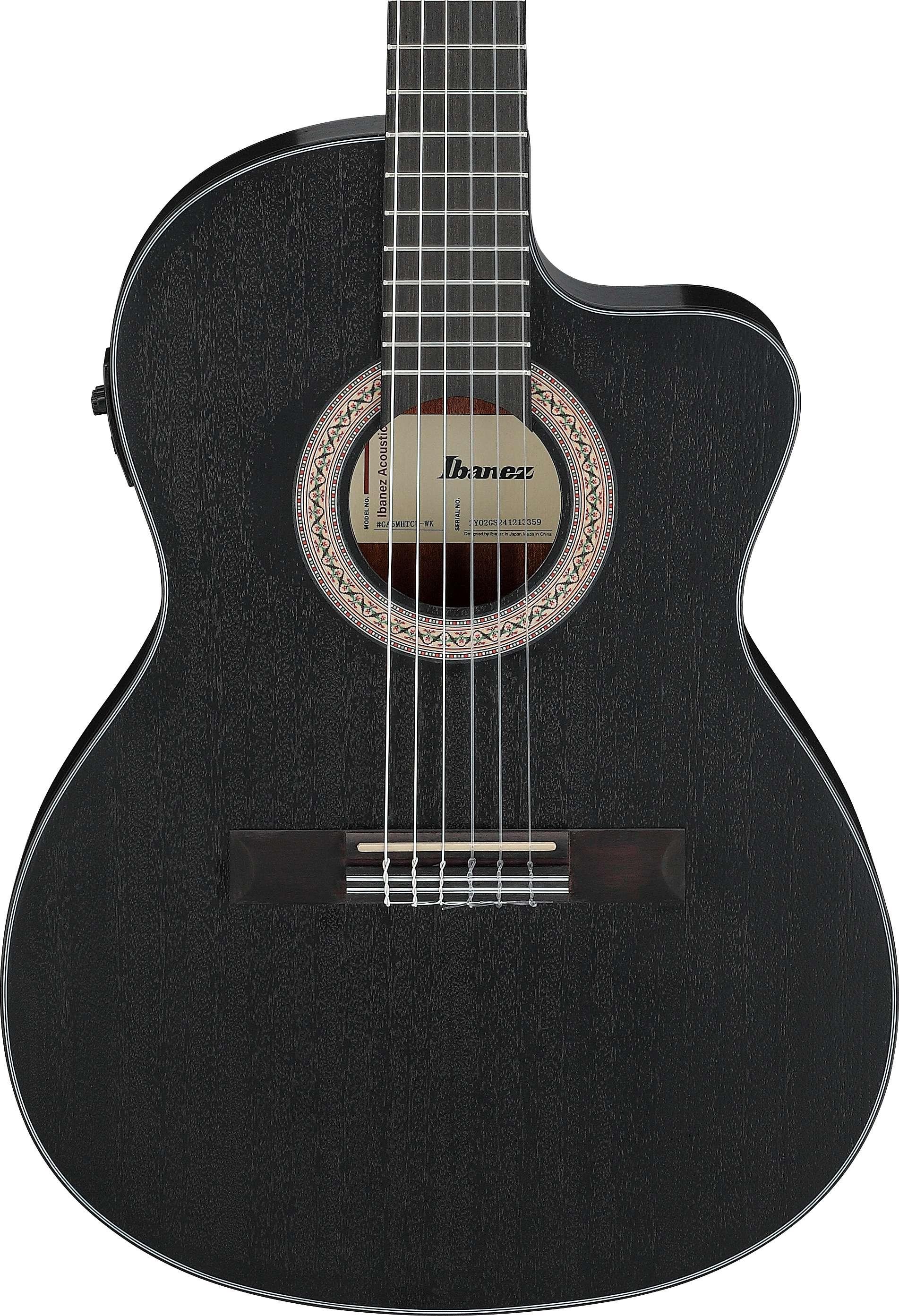 Ibanez GA5MHTCE-WK GA Series Classical Electro Acoustic Guitar in Weatherd Black Open Pore - GA5MHTCE-WK (5).jpg