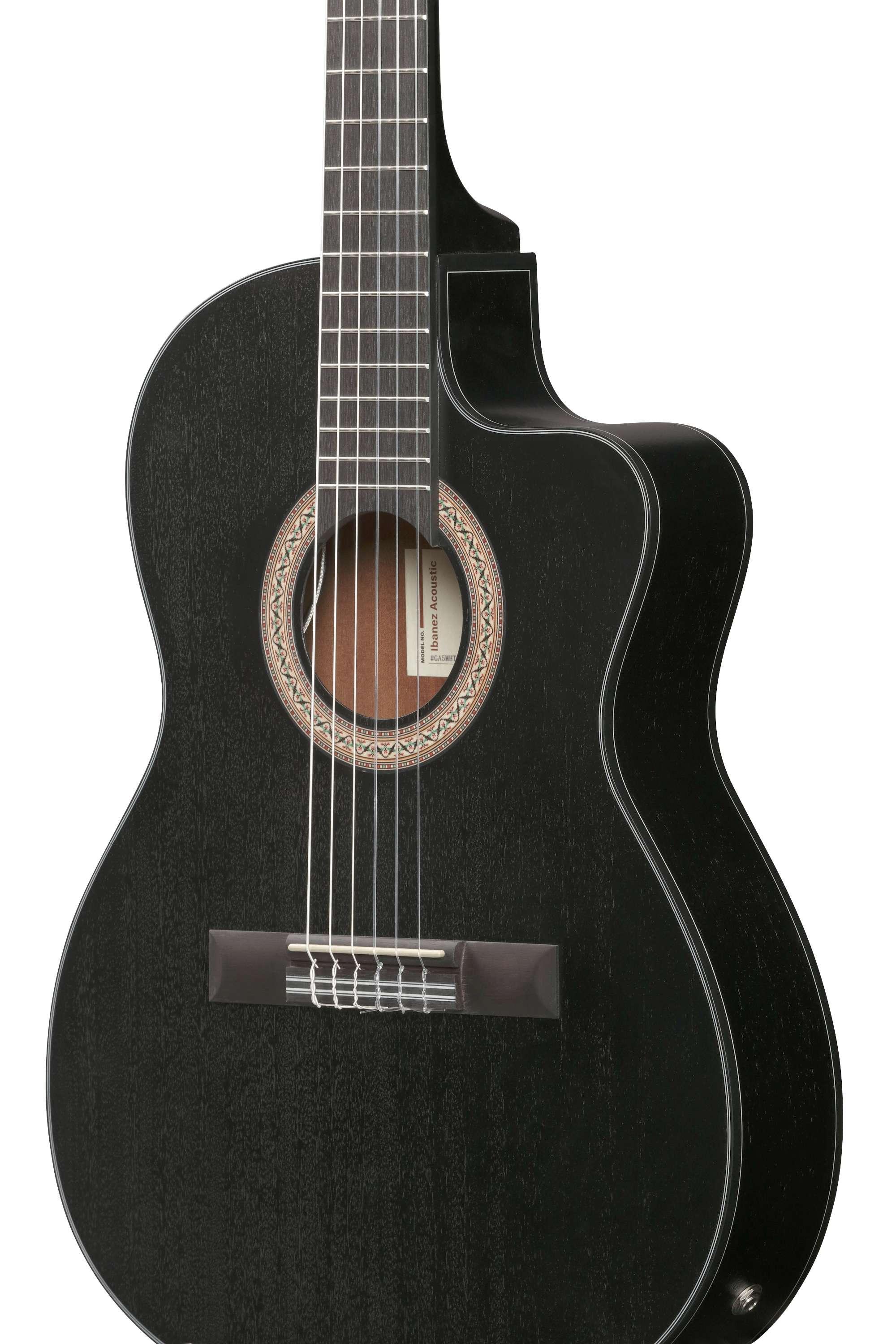 Ibanez GA5MHTCE-WK GA Series Classical Electro Acoustic Guitar in Weatherd Black Open Pore - GA5MHTCE-WK (1).jpg