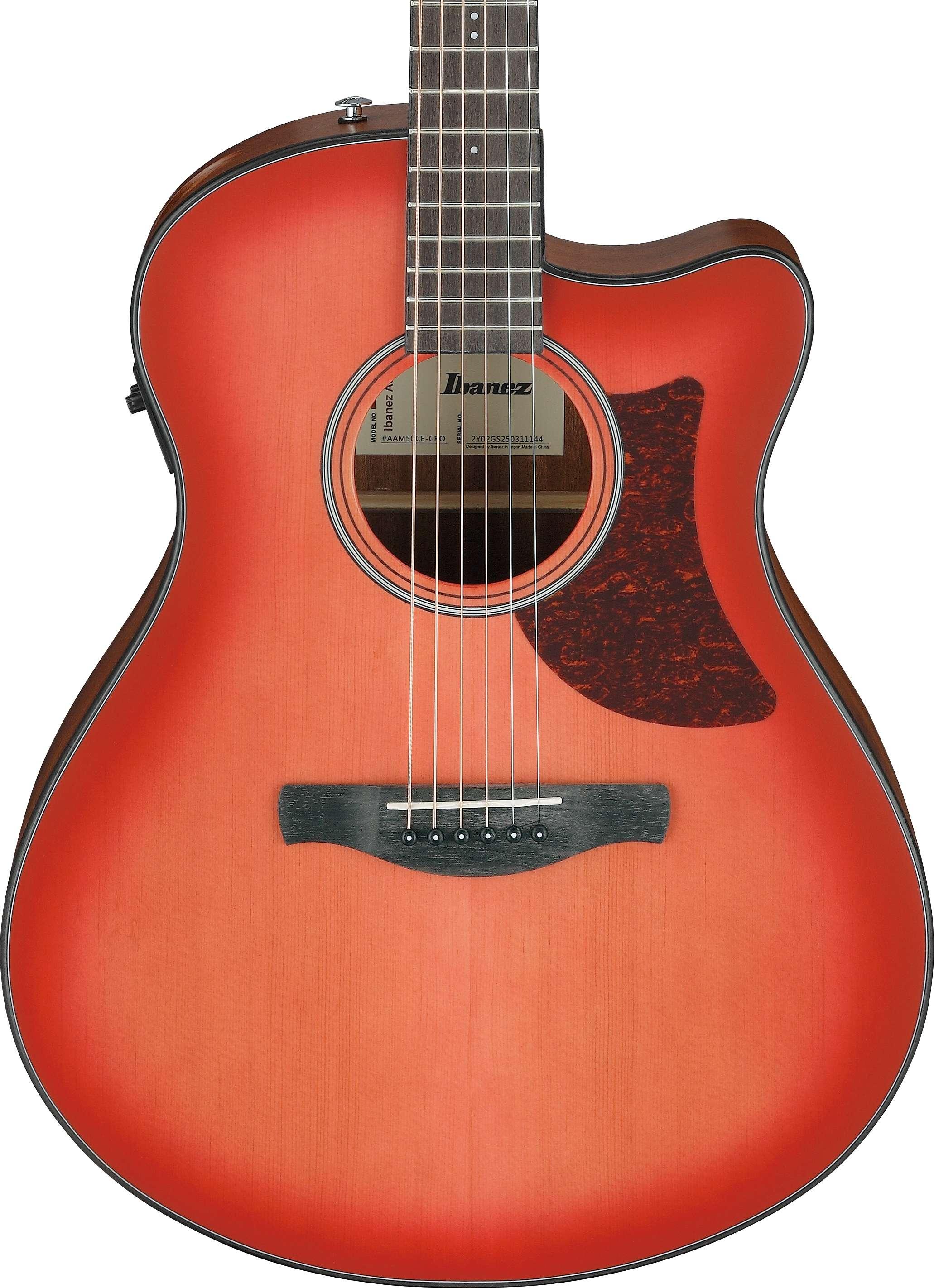 Ibanez AAM50CE-CRO Advanced Electro Acoustic in Coral Red Burst Open Pore - AAM50CE-CRO (6).jpg
