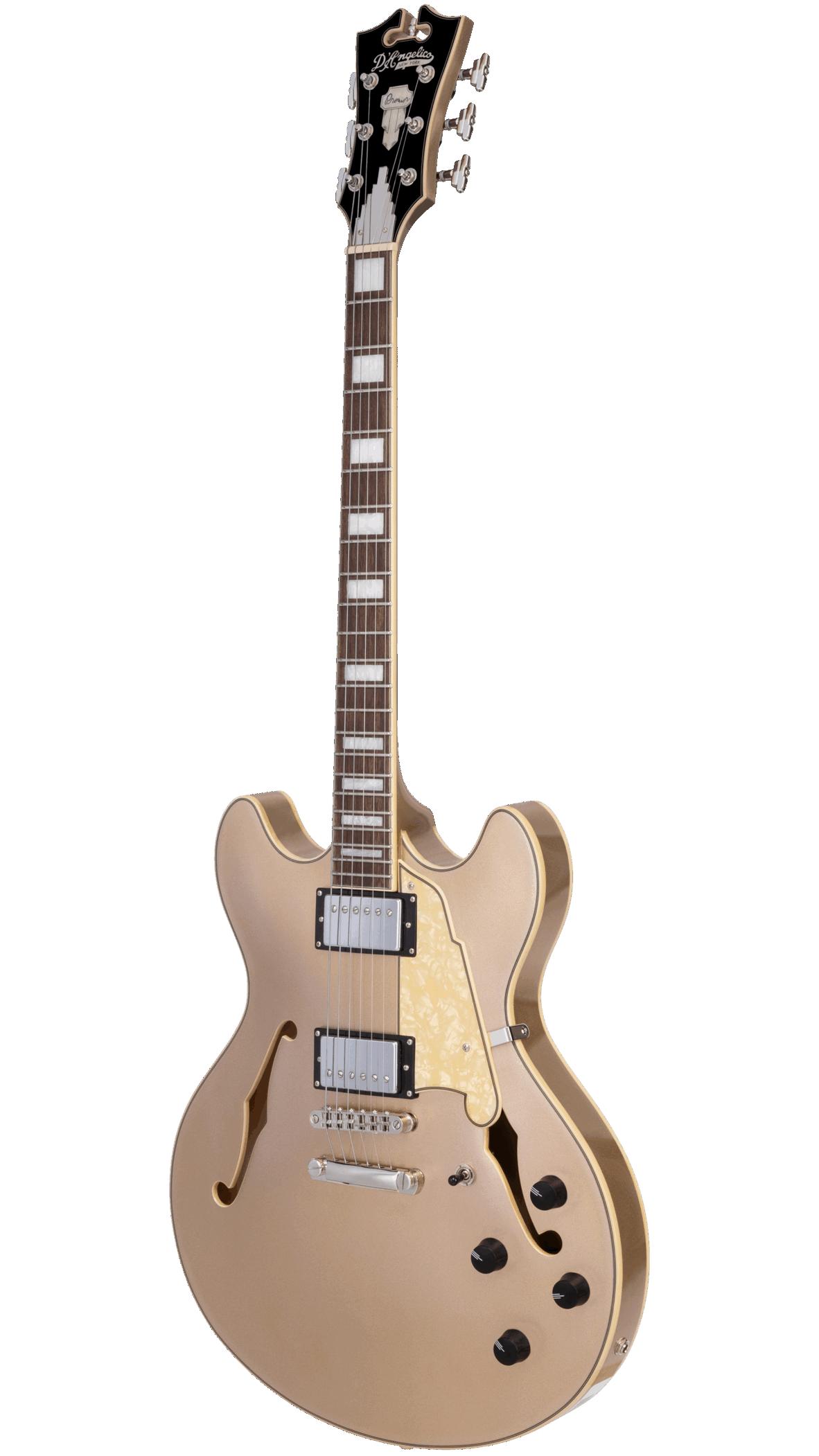 B-Stock : D’Angelico Premier DC Semi-Hollow Electric Guitar in Desert Gold #002 - DAPDCDGDNS-Angle.jpg