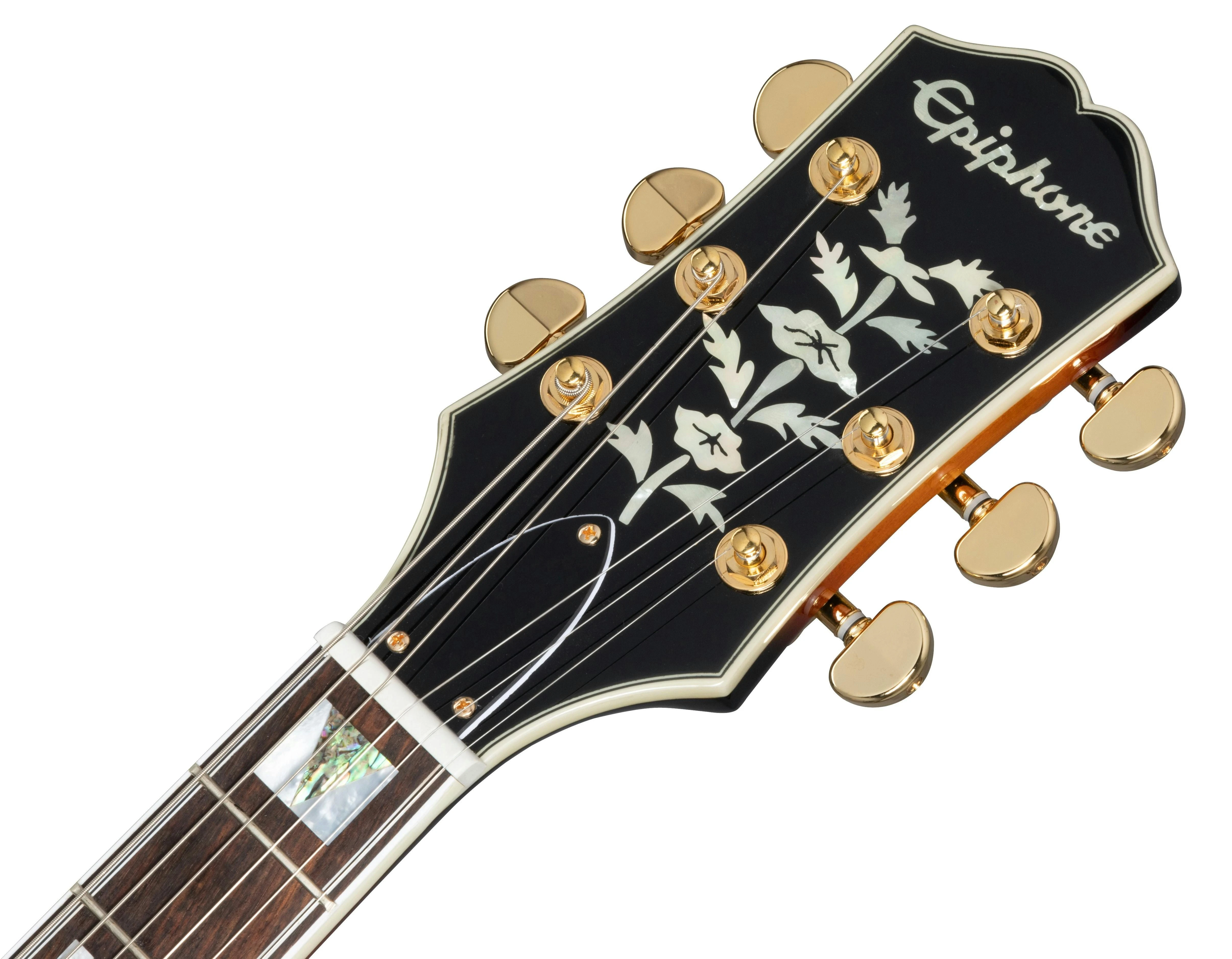 Epiphone Original Sheraton Semi-Hollow Electric Guitar in Vintage Sunburst, Indian Laurel Fingerboard - EOSHVSGH1-Epiphone-Sheraton-Frequensator-Vintage-Sunburst-Headstock.jpg