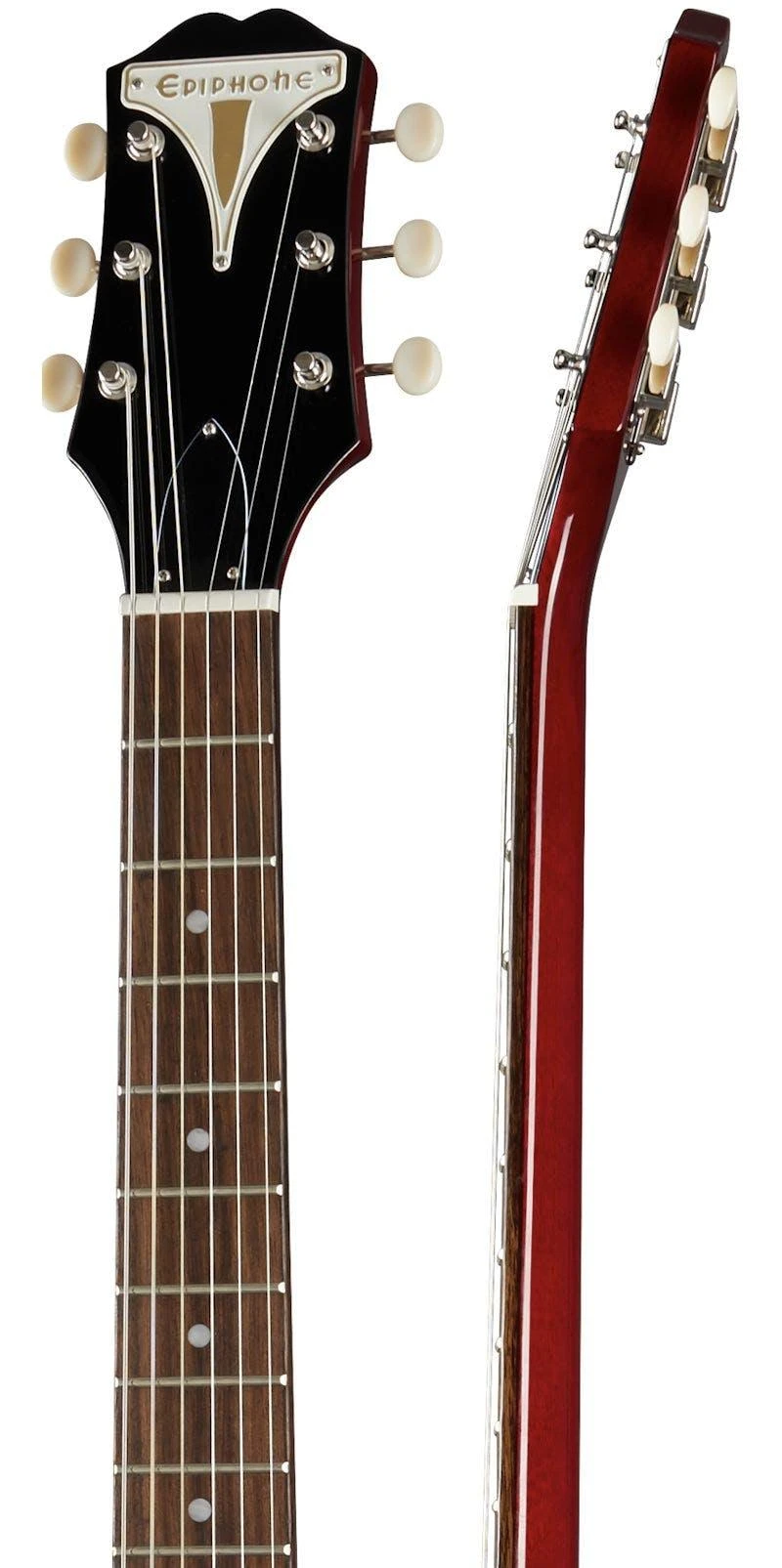 Epiphone Original Coronet Electric Guitar in Cherry, Indian Laurel Fingerboard - 413383-Epiphone-Coronet-Cherry-Neck.jpg