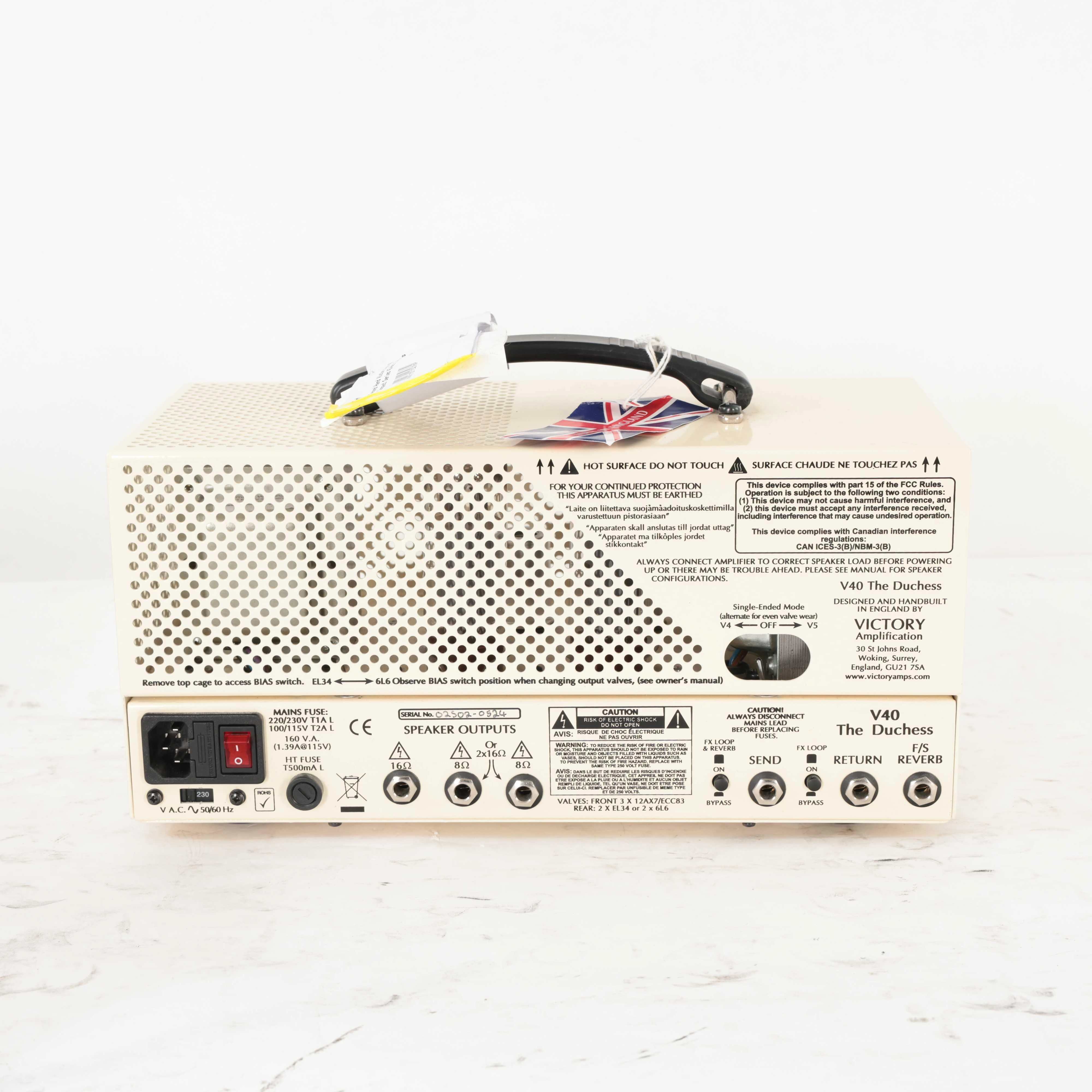 Second Hand Victory Amps V40 The Duchess Lunchbox Guitar Head #272 - SH-91-0272 (5).jpg