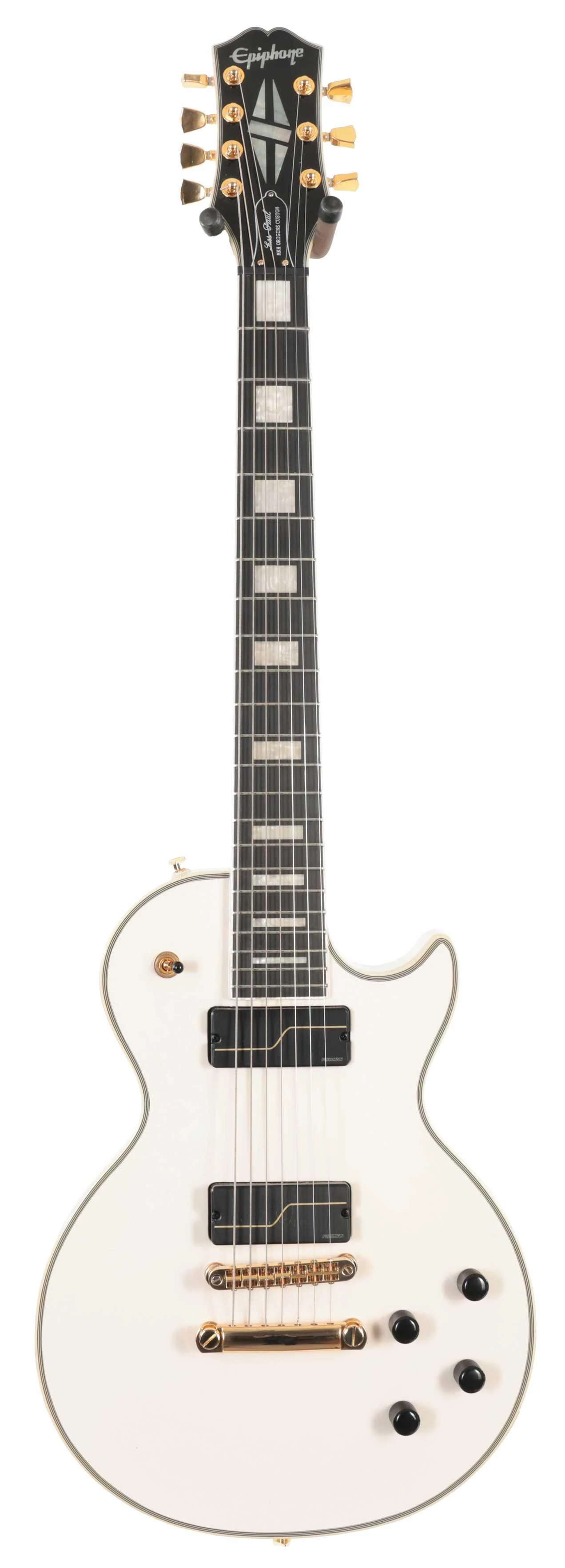 Second Hand Epiphone MHK Origins Les Paul Custom 7 String Electric Guitar In Bone White #969 - SH-197-0969 (3).jpg