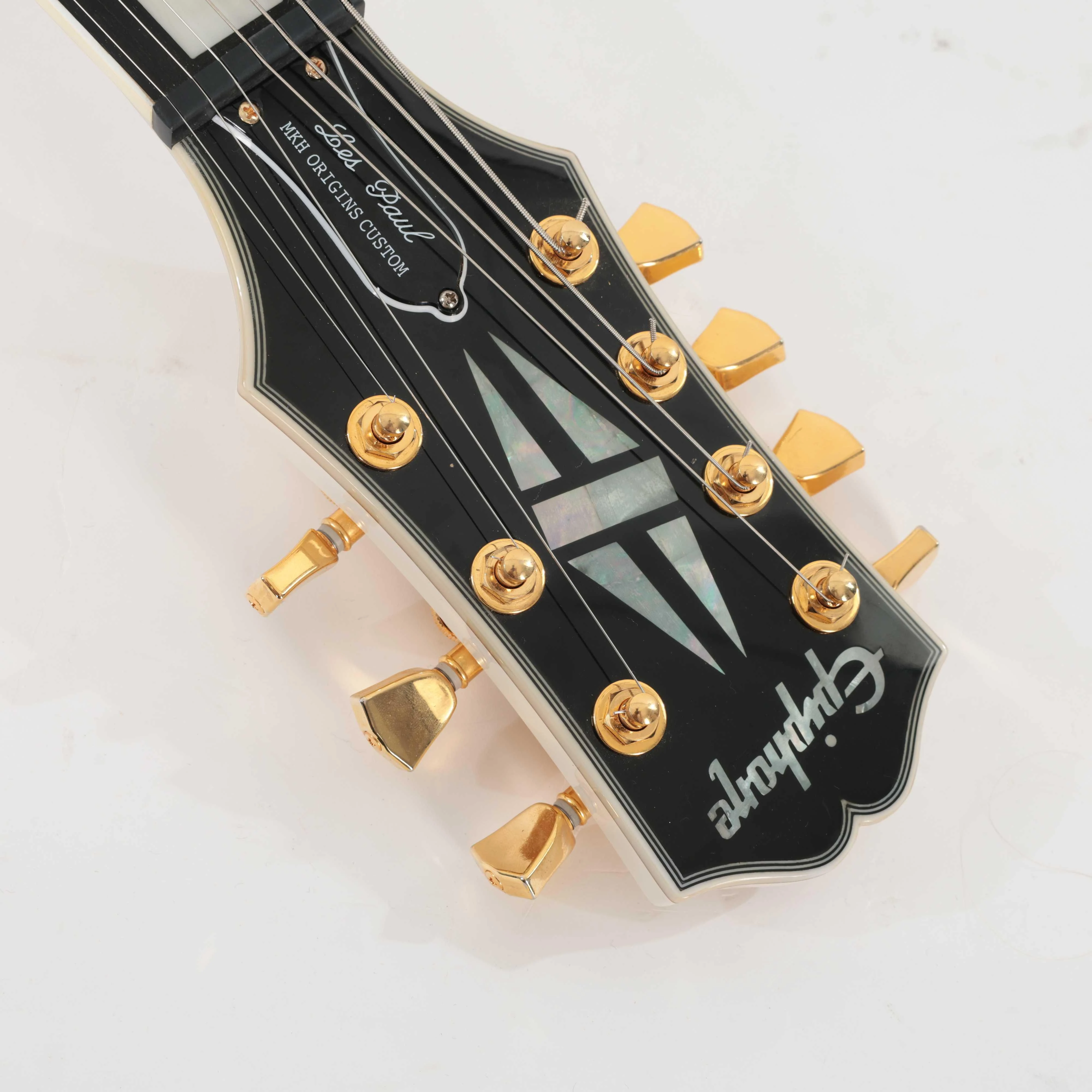 Second Hand Epiphone MHK Origins Les Paul Custom 7 String Electric Guitar In Bone White #969 - SH-197-0969 (12).jpg