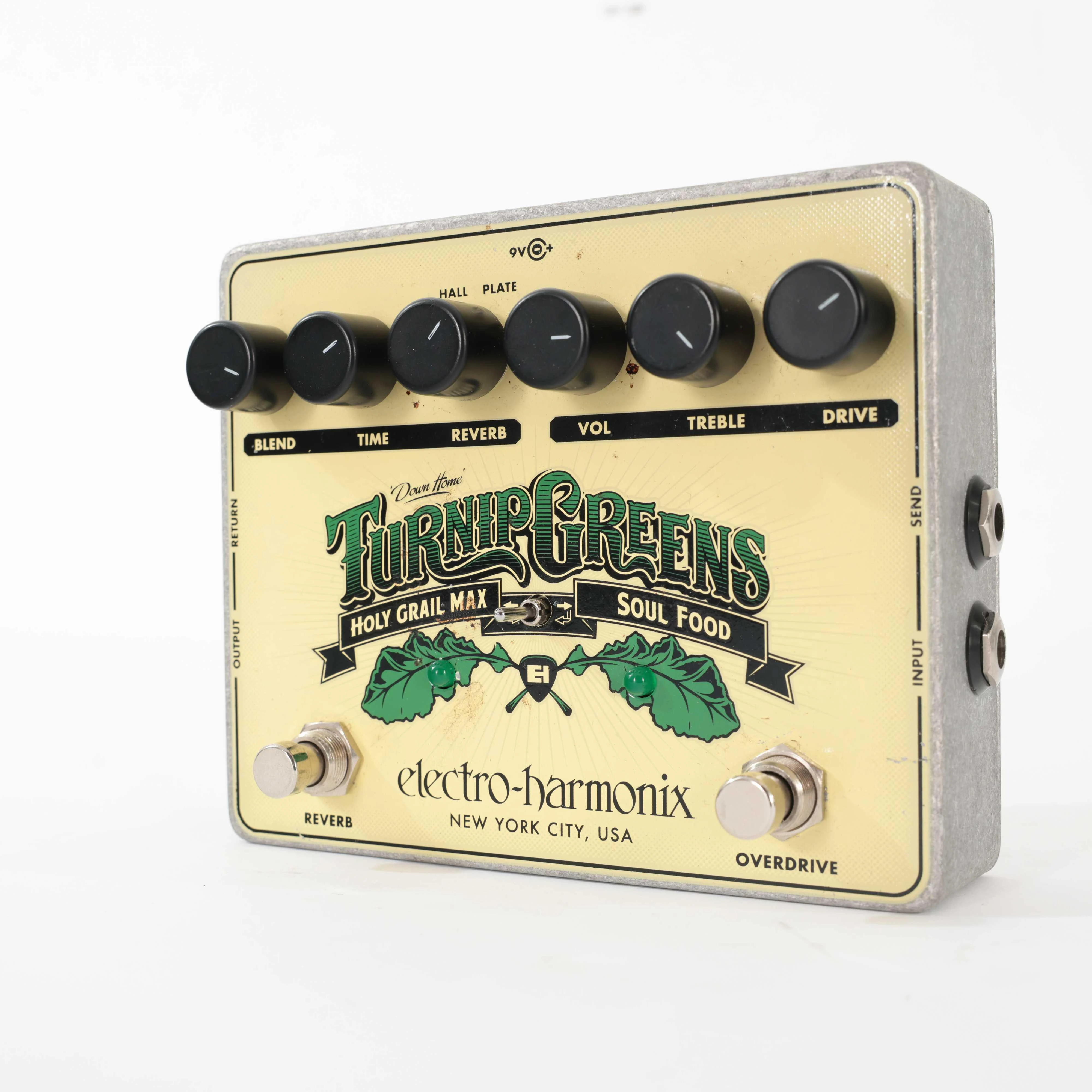 Second Hand EHX Turnip Greens Reverb/Overdrive Pedal #733 - SH-197-0733 (4).jpg