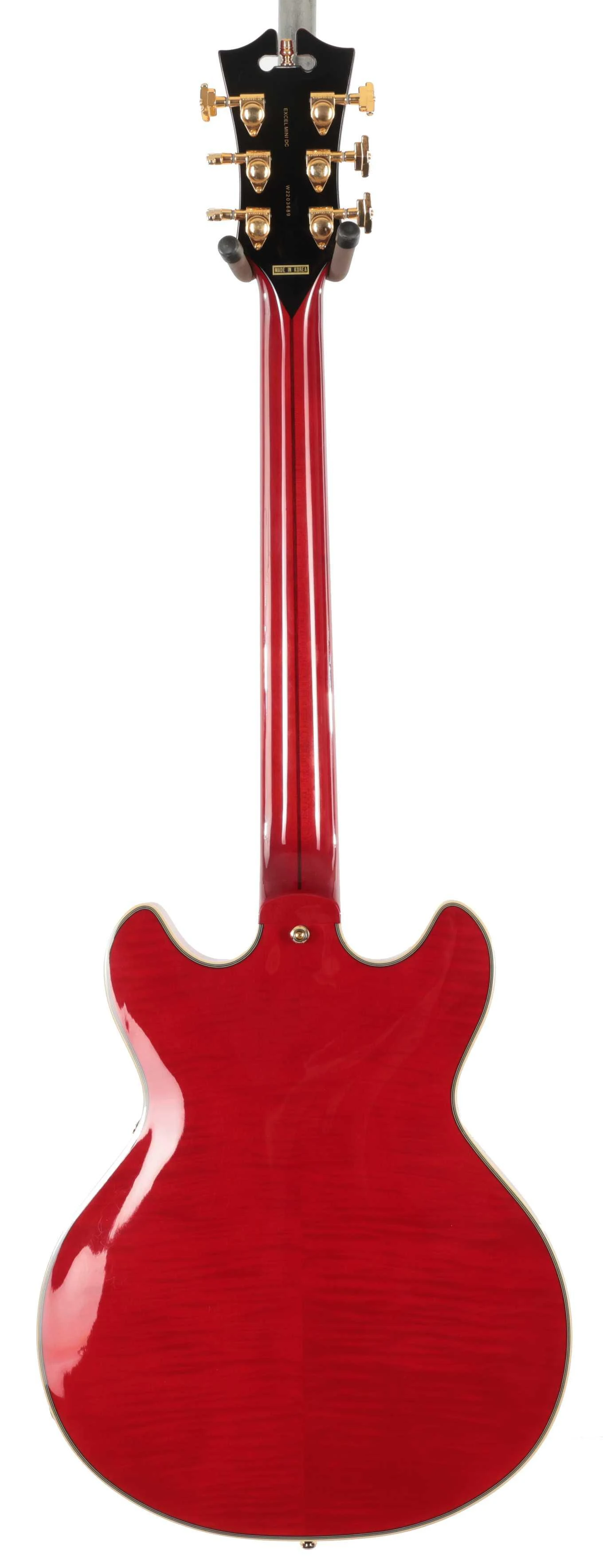 Second Hand D'Angelico Excel Mini DC Semi-Hollow Electric Guitar In Trans Cherry #081 - SH-168-0081 (4).jpg