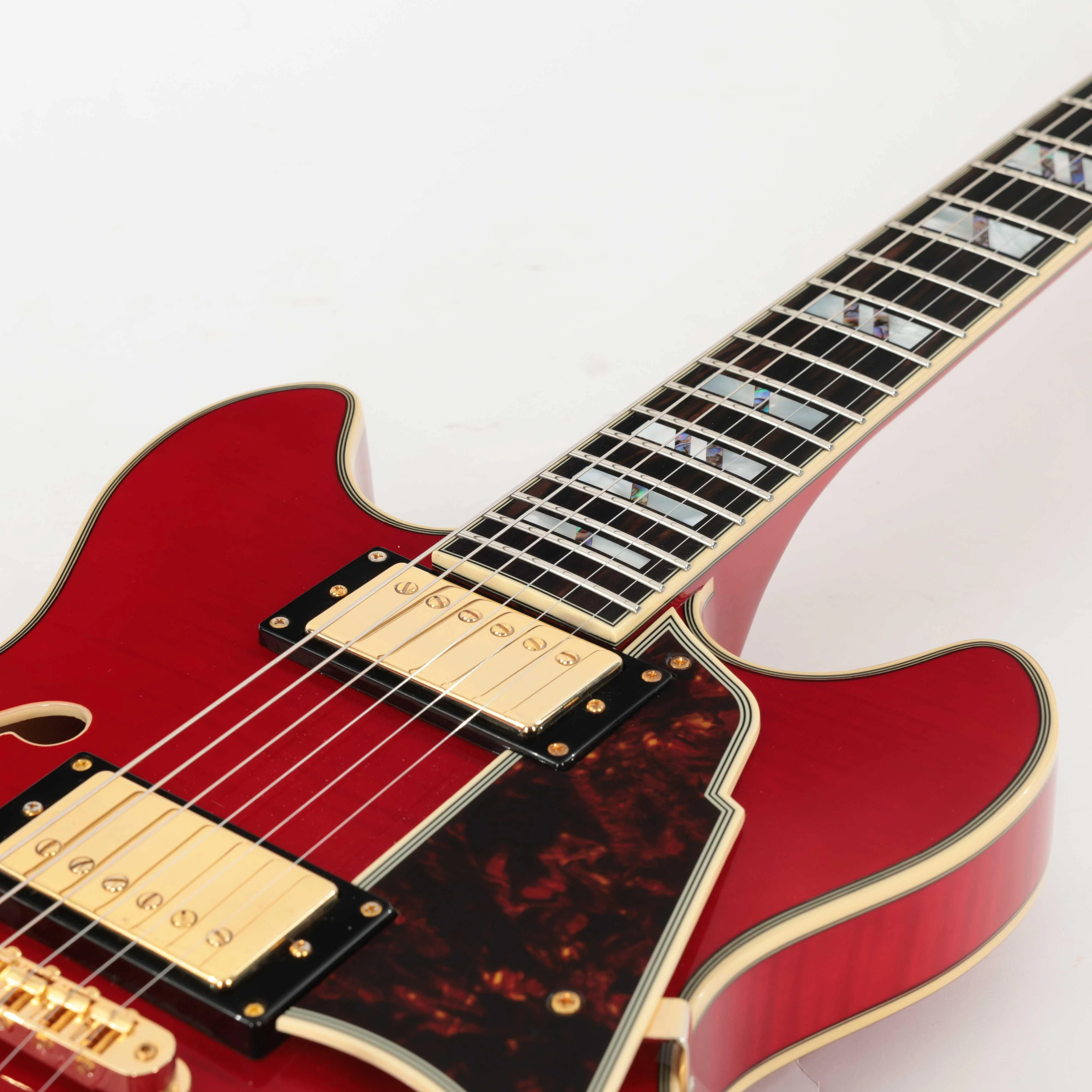 Second Hand D'Angelico Excel Mini DC Semi-Hollow Electric Guitar In Trans Cherry #081 - SH-168-0081 (7).jpg