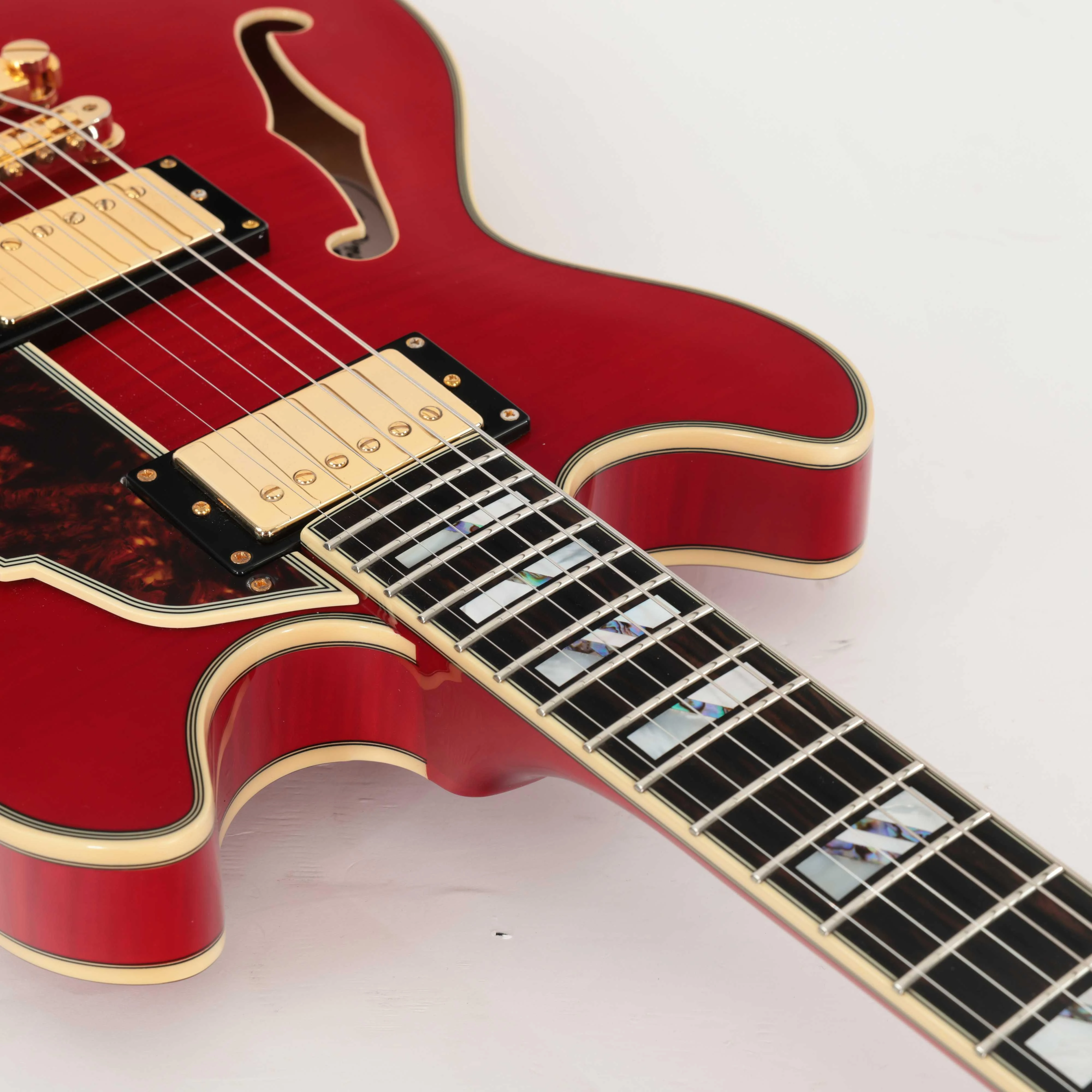 Second Hand D'Angelico Excel Mini DC Semi-Hollow Electric Guitar In Trans Cherry #081 - SH-168-0081 (10).jpg