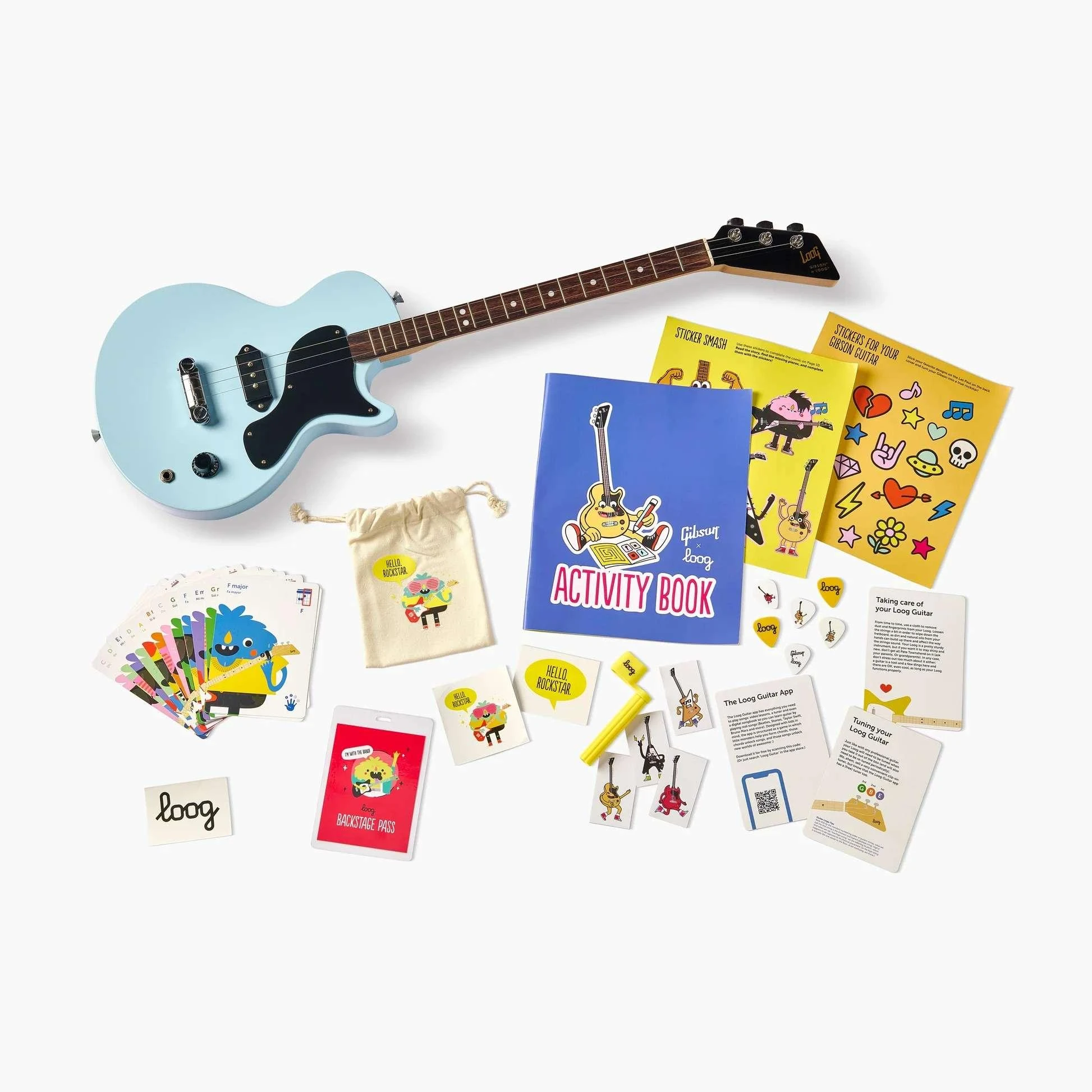 Gibson x Loog Les Paul Electric Guitar in Frost Blue - GXLLPSTULB-5.jpg
