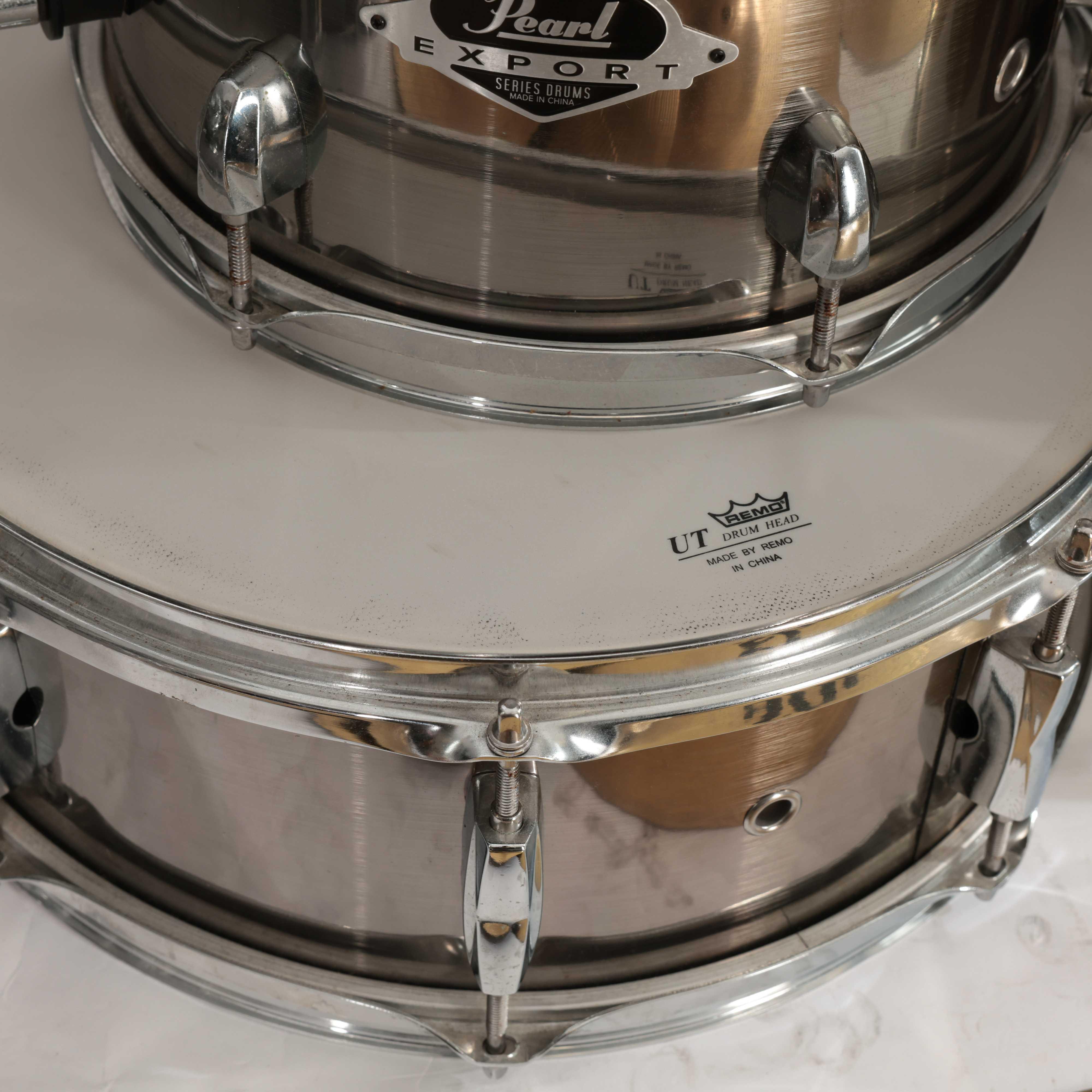 Second Hand Pearl Export With Cymbals And Hardware In Brushed Silver Wrap #239 - SH-221-0239 (11).jpg