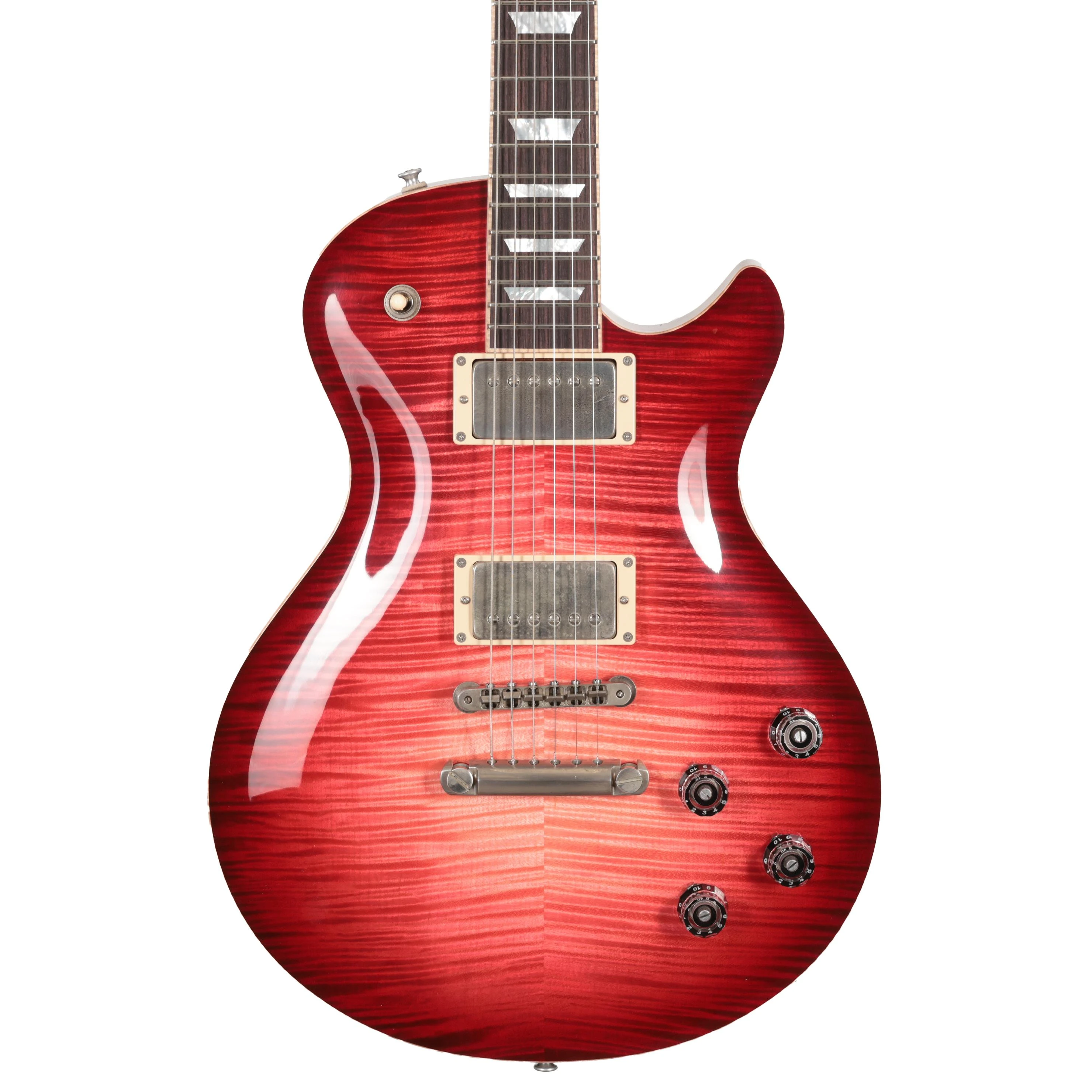 Patrick James Eggle Macon Carve Top Singlecut Electric Guitar in Lava Red - 31528 (5).JPG