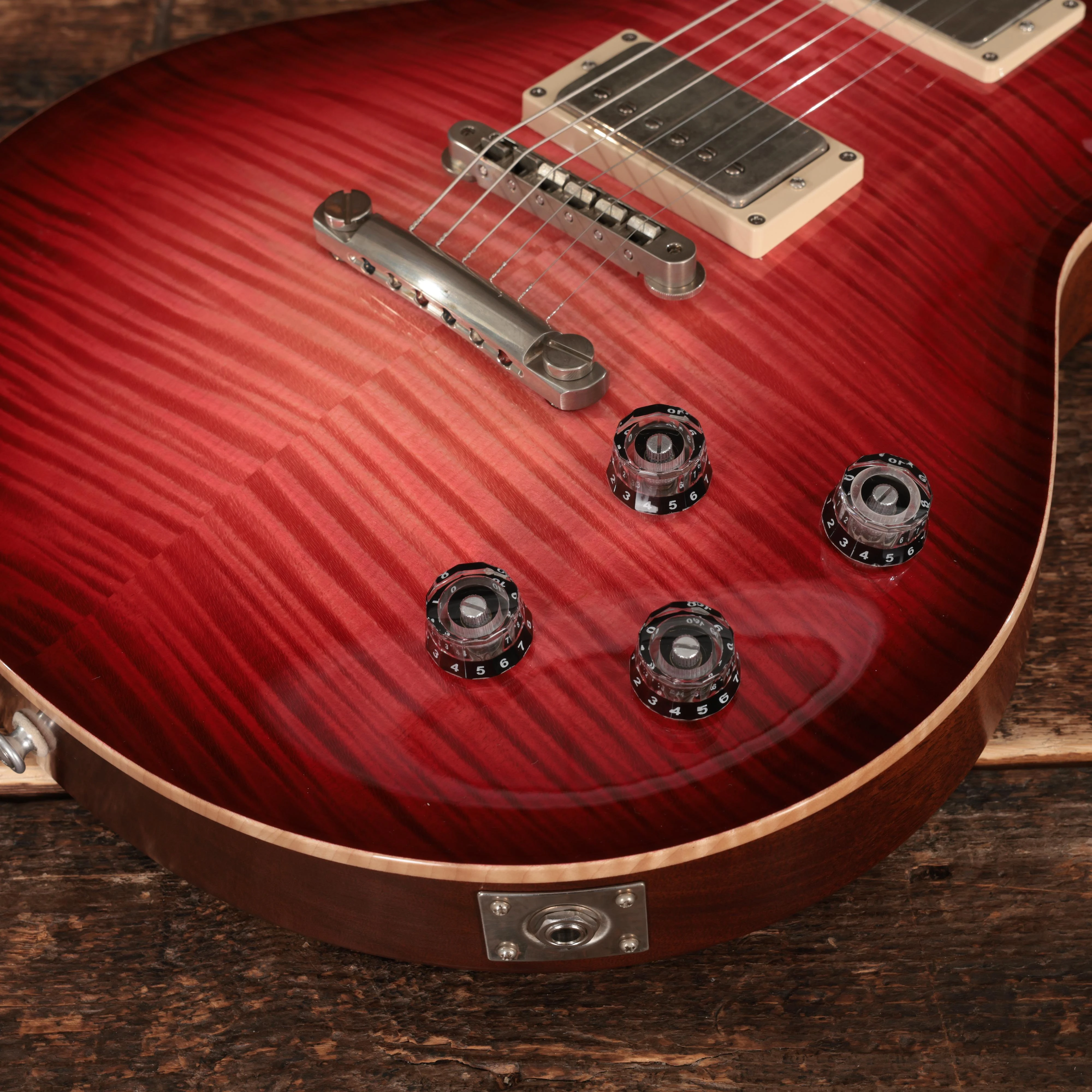 Patrick James Eggle Macon Carve Top Singlecut Electric Guitar in Lava Red - 31528 (11).JPG