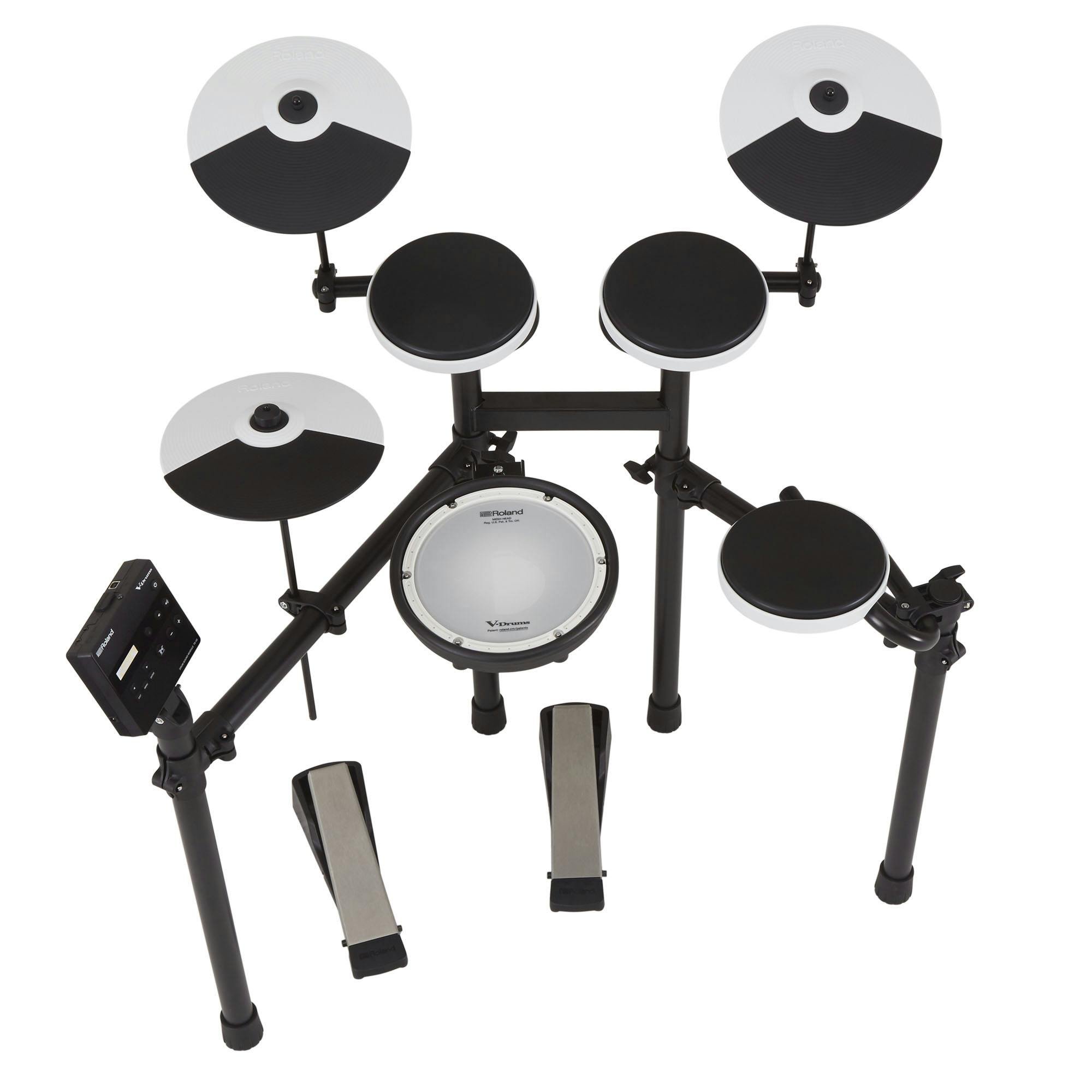 Roland TD02KV V-Drum Electronic Kit, Four Side Rack with 3x Rubber