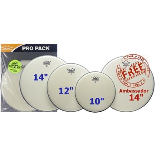 Remo Coated Ambassador 10", 12", 14", 14" Drum Head Set - 18366-PP0110BA_super.jpg