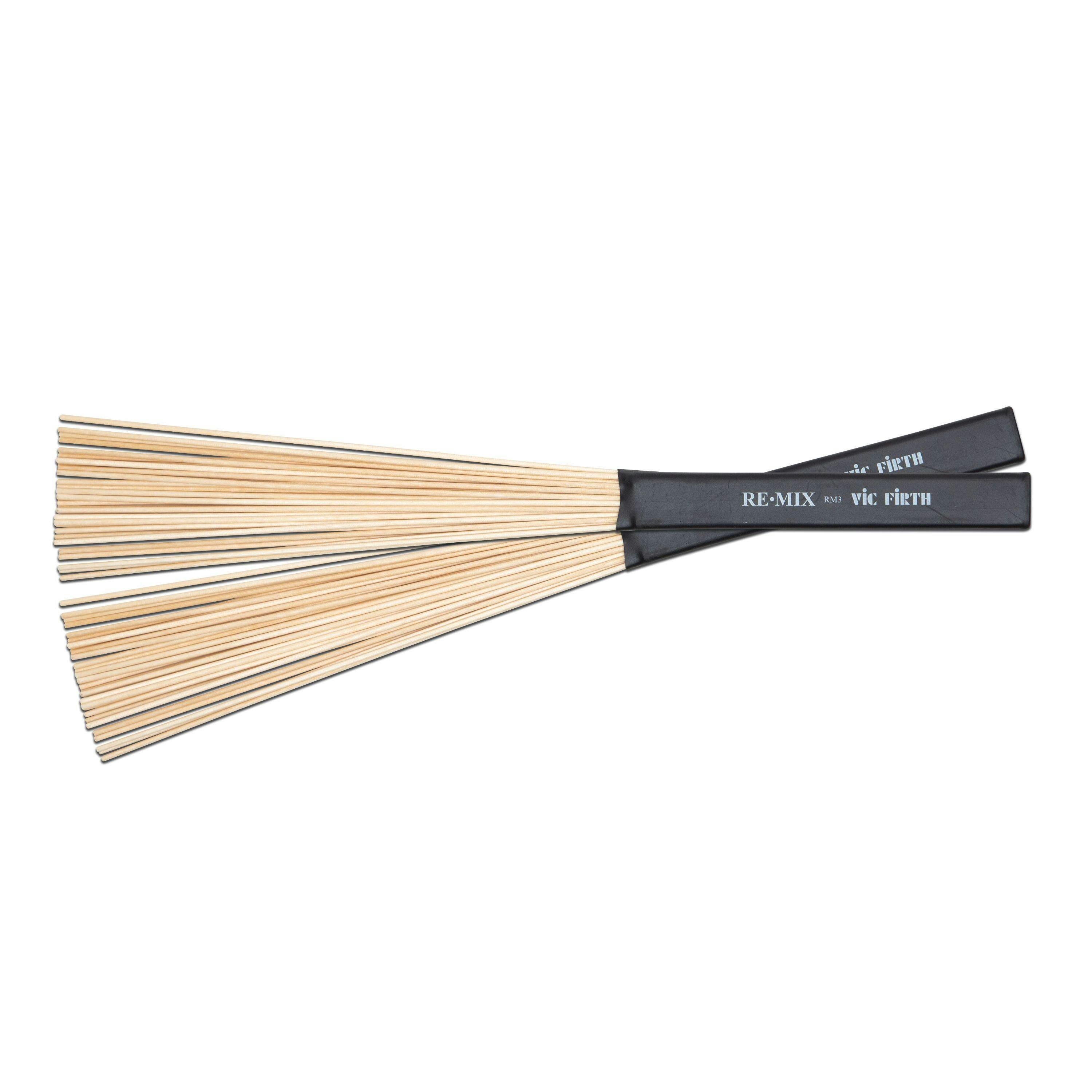 Vic Firth Remix Brushes Birch Dowels - 457291-JPG-RM3_Vic Firth_RE·MIX Brushes – Birch_Alternative Implements_PAIR_HORZ.jpg