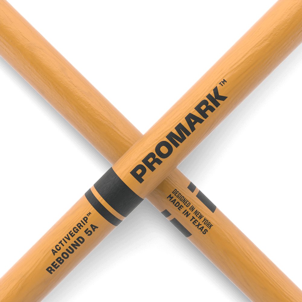 ProMark Rebound 5A ActiveGrip Clear Clear Hickory Drumsticks - 456970-R5AAGC_detail4_transparent.jpg