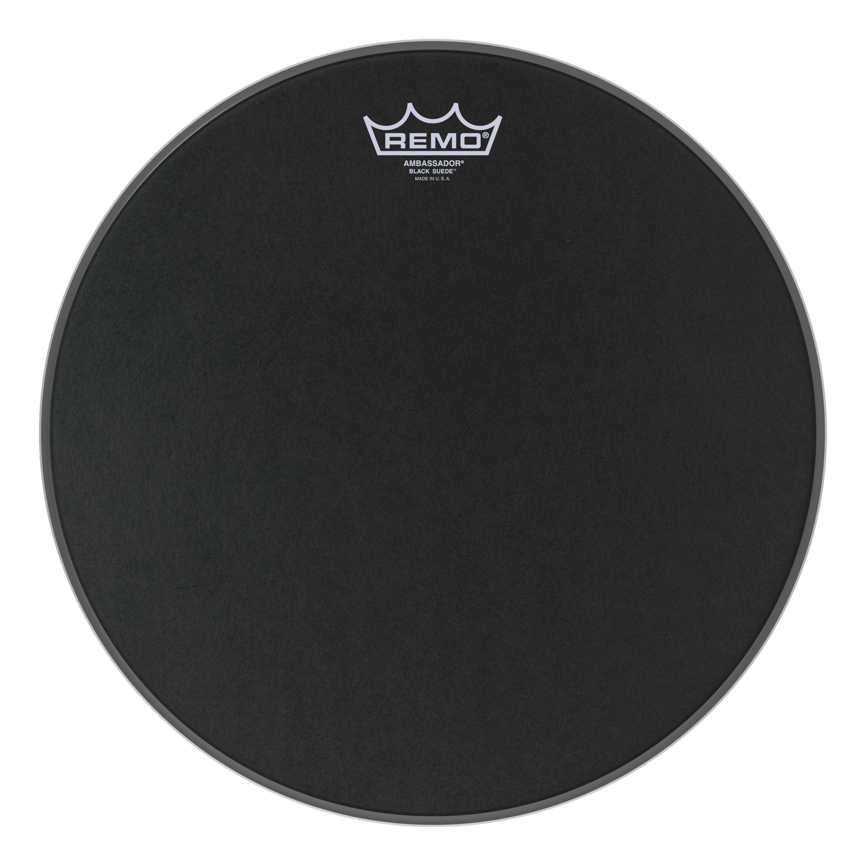 Remo 14" Black Suede Ambassador Tom / Snare / Floor Tom Head - 449644-BA-0814-ES.jpg