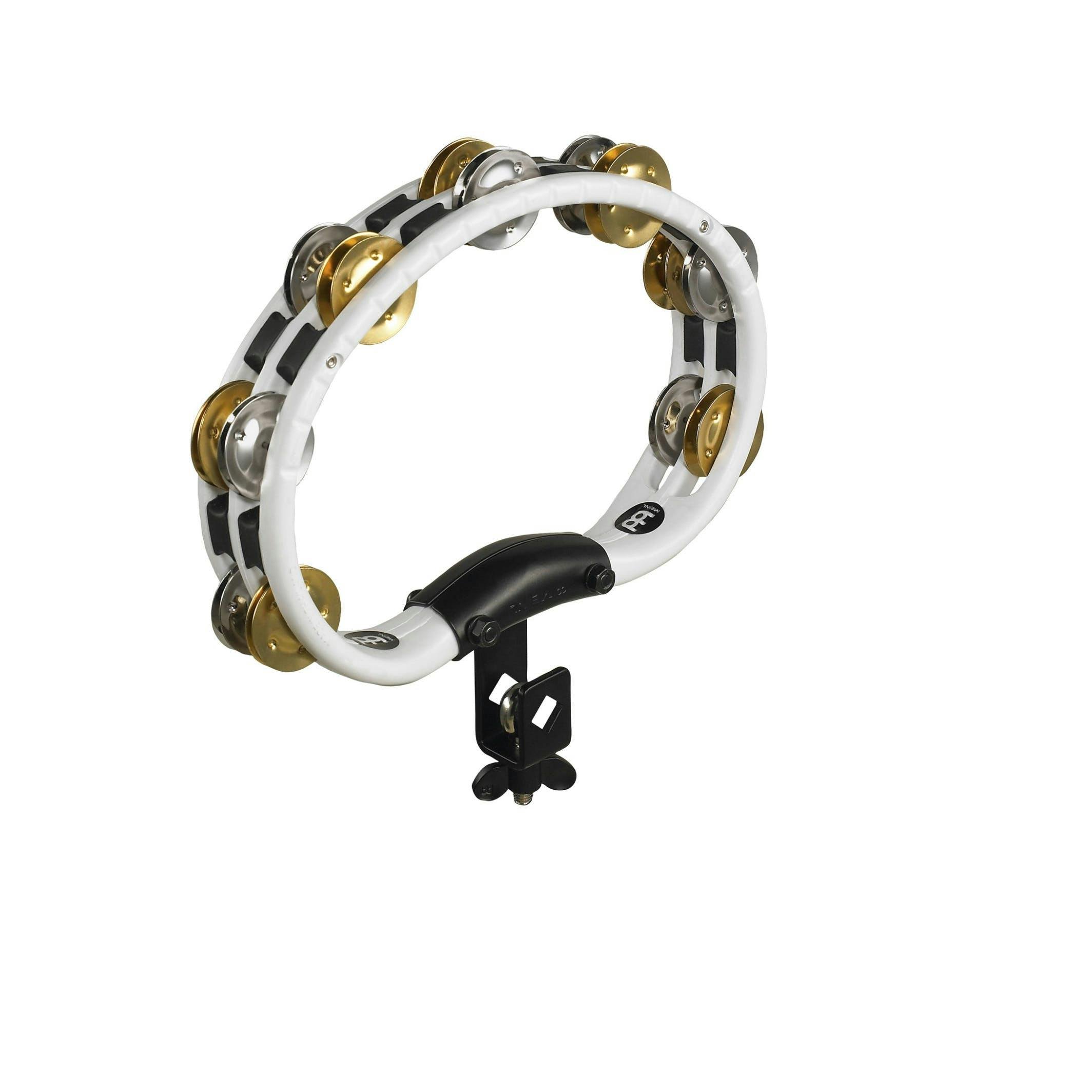 Meinl Mountable Tambourine in White with Steel & Brass Jingles - 507523-1650873655074.jpg