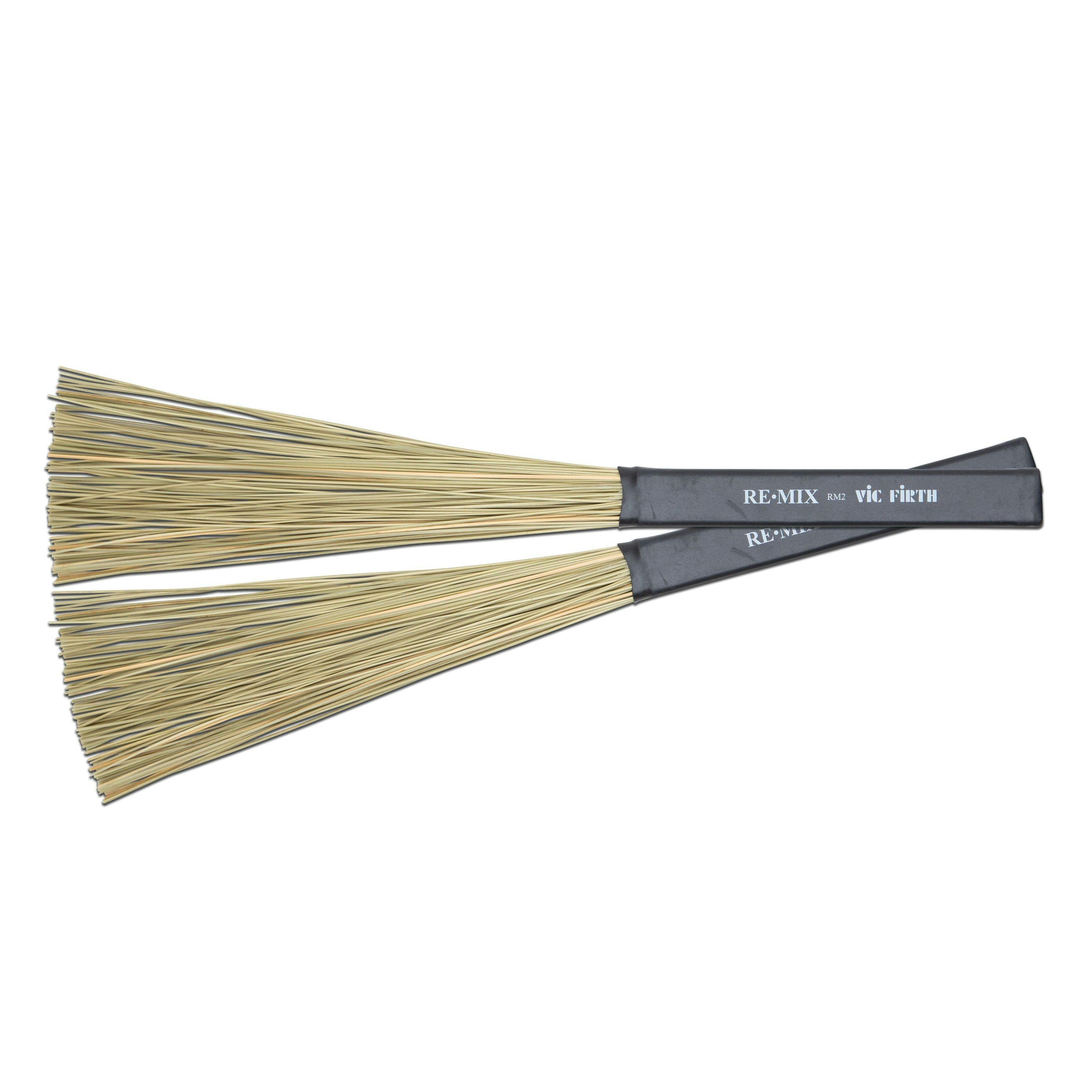 Vic Firth Remix Brushes African Grass - 457286-JPG-RM2_Vic Firth_RE·MIX Brushes – African Grass_Alternative Implements_PAIR_HORZ.jpg