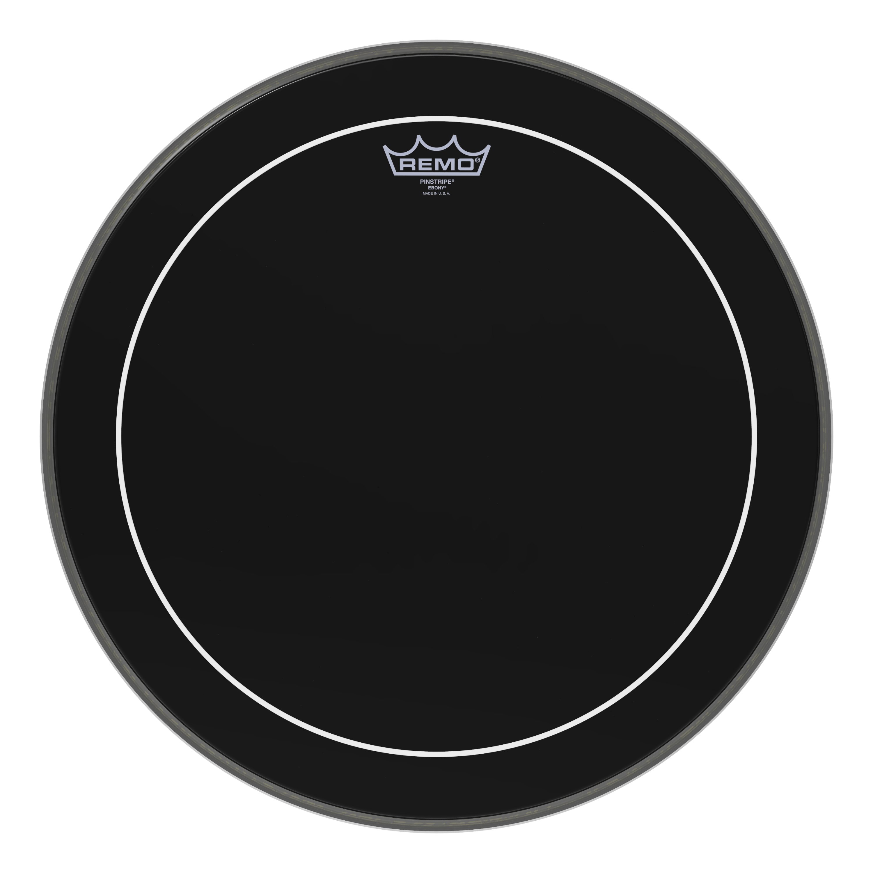 Remo 18" Ebony Pinstripe Bass Drum Head - 449877-ES-1618-PS.jpg