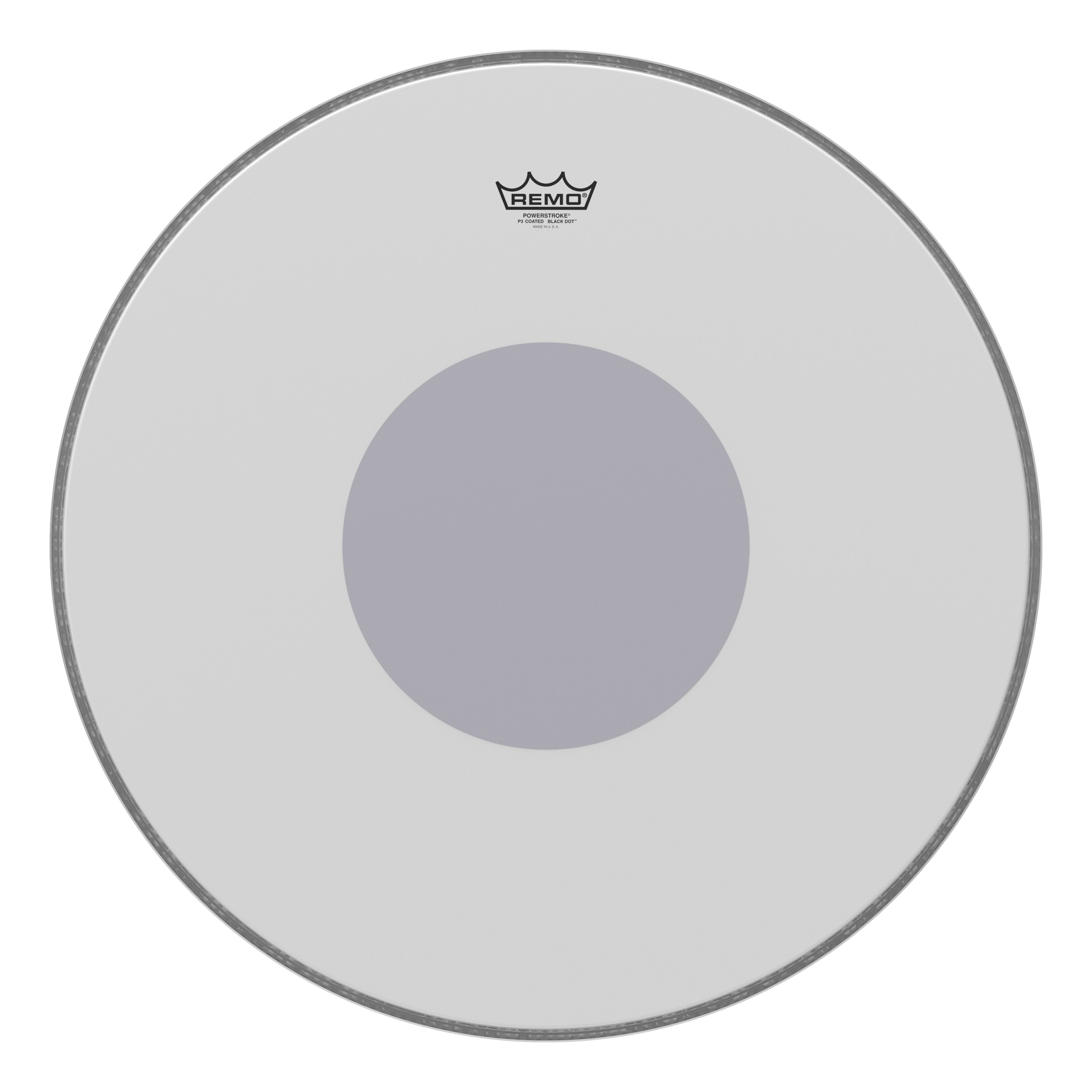Remo 24" Powerstroke 3 Coated Bass Drum Head with Black Dot - 449124-P3-1124-10.jpg