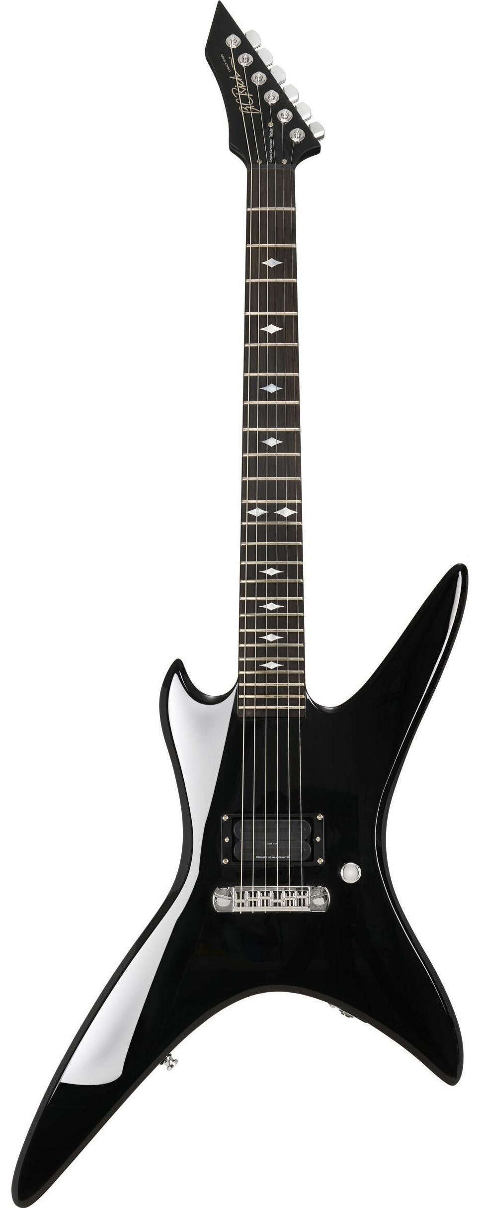 BC Rich Legacy Series Chuck Schuldiner Signature Stealth Electric Guitar in Death Black - CHUCK6BK-BC-Rich-Legacy-Check-Schuldiner-Stealth.jpg