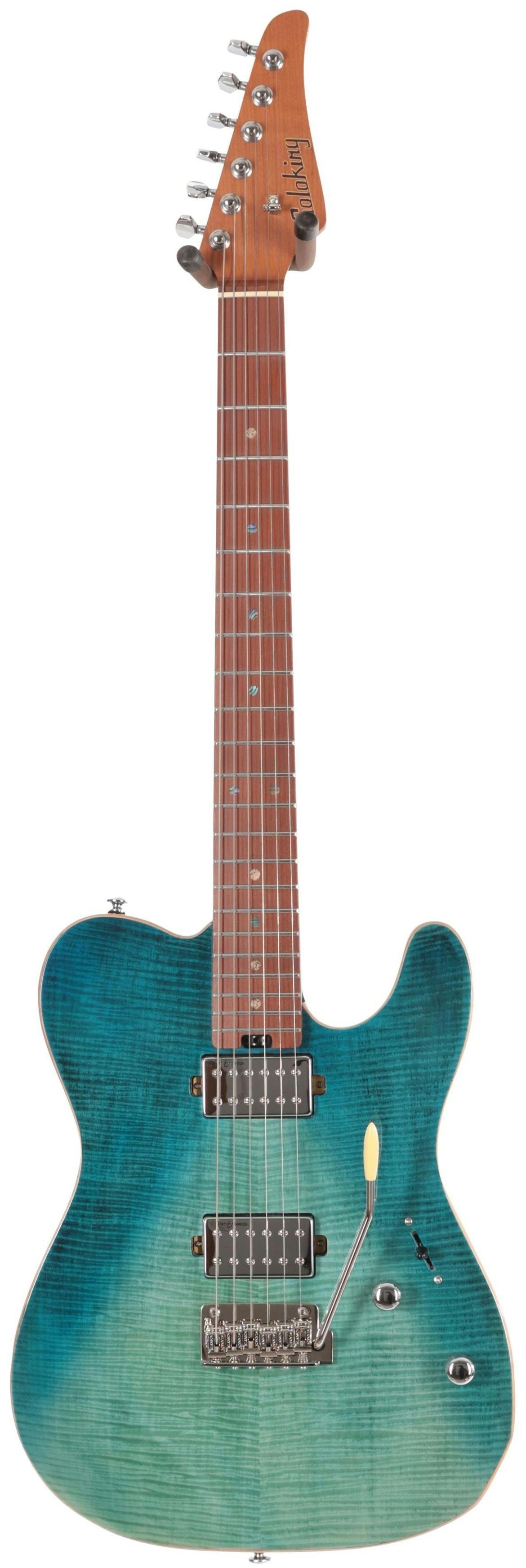 Soloking MT-1 Custom Flame Maple Top Electric Guitar in Blue Wakesurf - MT-1MODERN-BW-Soloking-MT-1-Modern-Flame-Maple-Top-Electric-Guitar-in-Blue-Wakesurf-Front.jpg