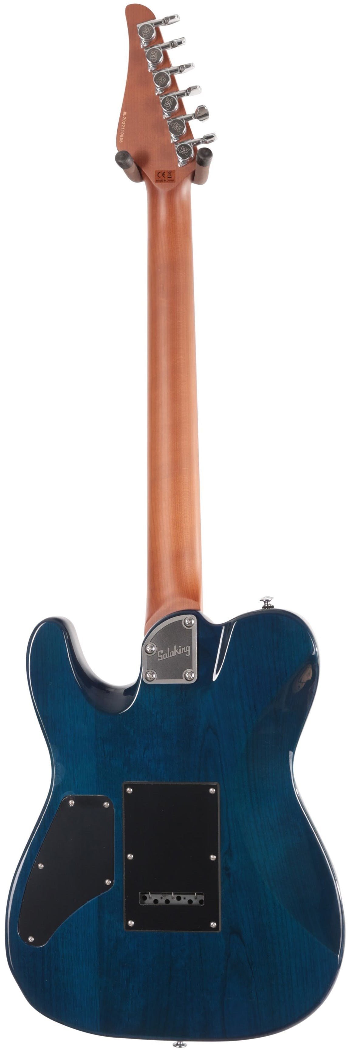 Soloking MT-1 Custom Flame Maple Top Electric Guitar in Blue Wakesurf - MT-1MODERN-BW-Soloking-MT-1-Modern-Flame-Maple-Top-Electric-Guitar-in-Blue-Wakesurf-Back.jpg