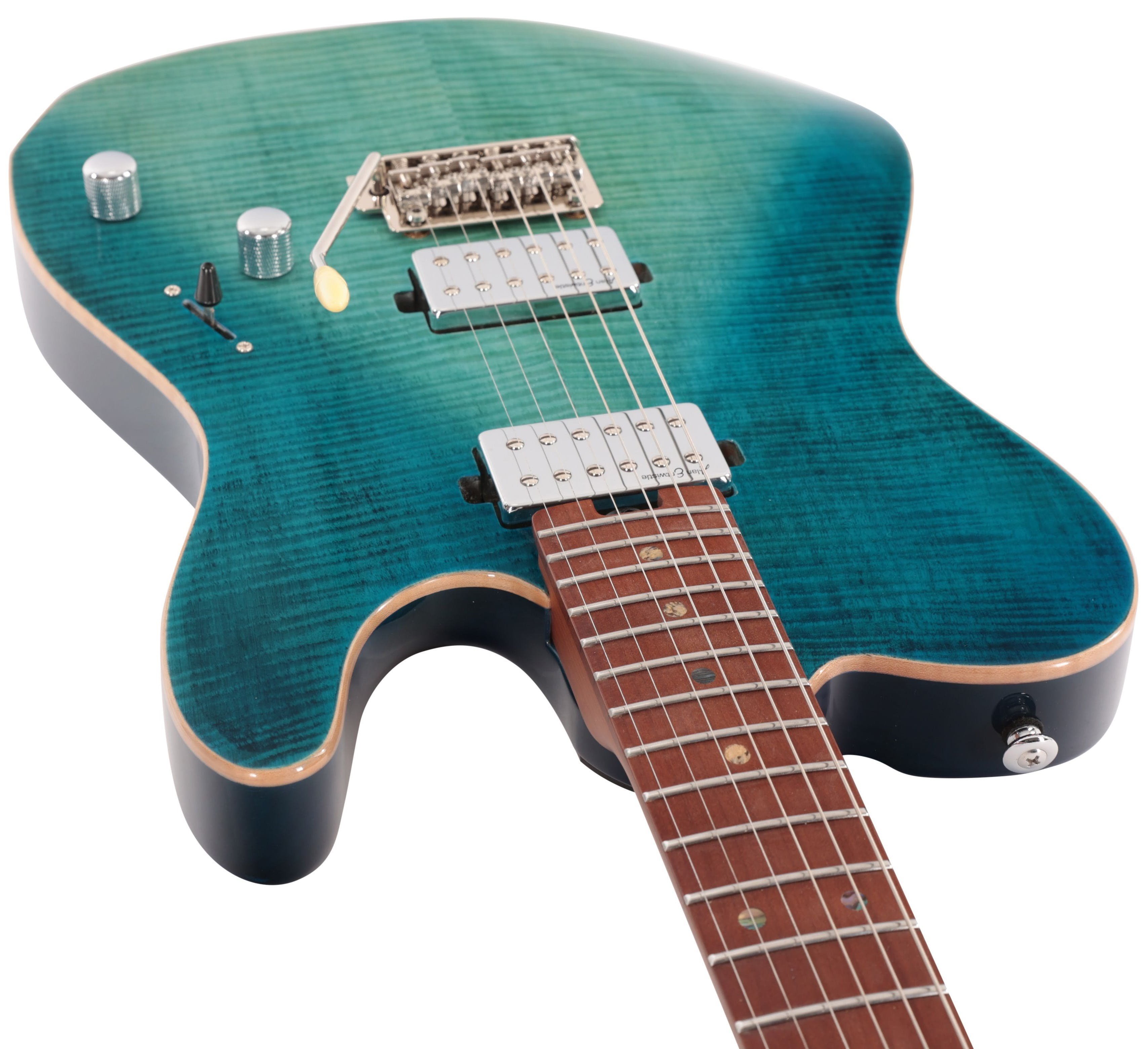 Soloking MT-1 Custom Flame Maple Top Electric Guitar in Blue Wakesurf - MT-1MODERN-BW-Soloking-MT-1-Modern-Flame-Maple-Top-Electric-Guitar-in-Blue-Wakesurf-Neck.jpg