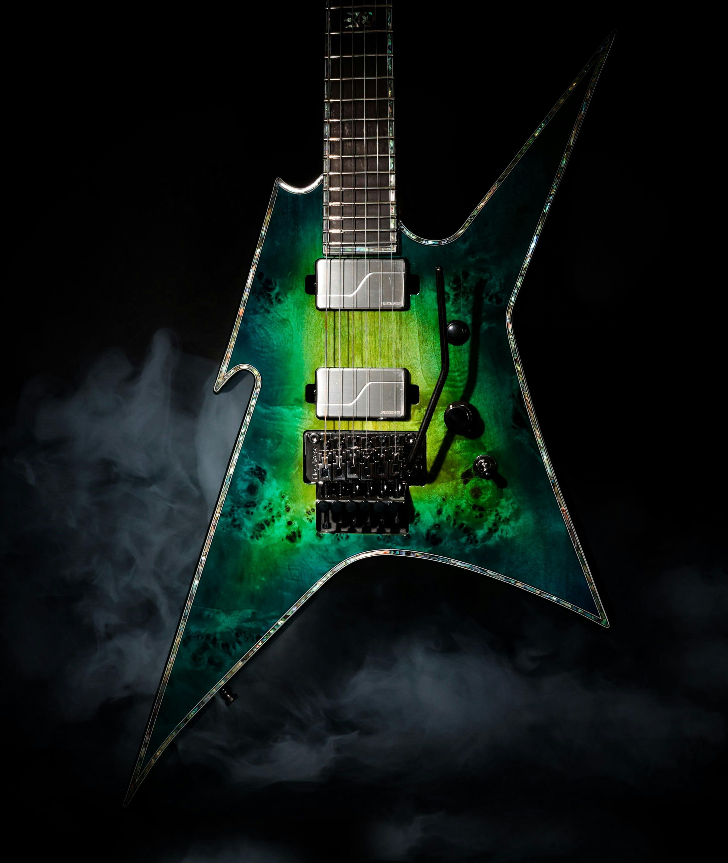 BC Rich Ironbird Extreme Exotic Floyd Rose Guitar In Cyan Blue - EXIRONFRCB-10.jpg