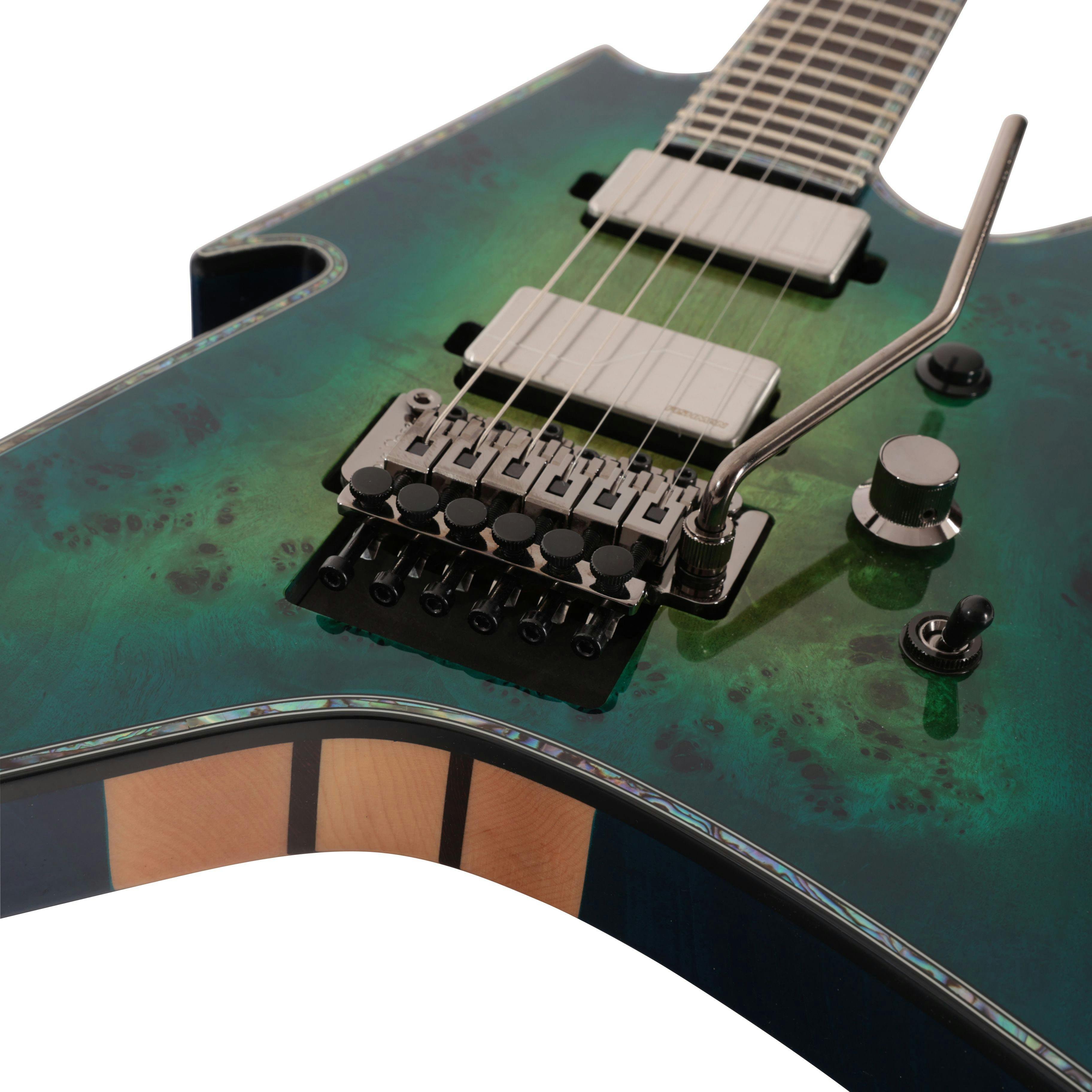 BC Rich Ironbird Extreme Exotic Floyd Rose Guitar In Cyan Blue - EXIRONFRCB-12.jpg