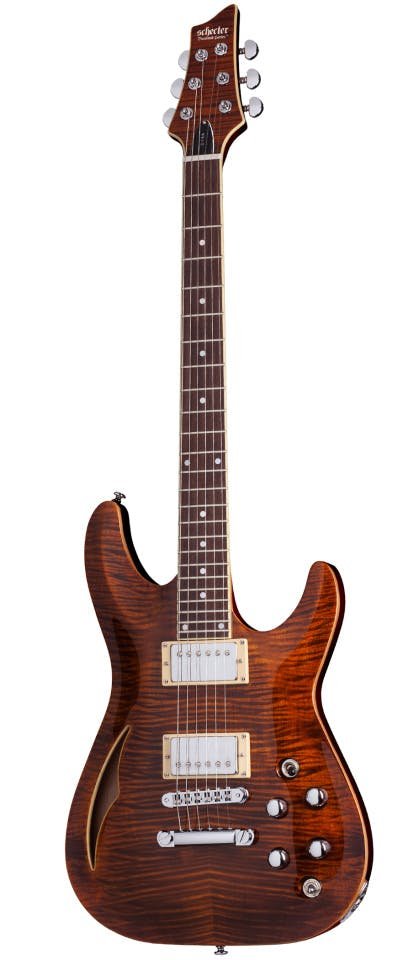 Schecter C-1 E/A Semi Hollow Electric Guitar in Cats Eye