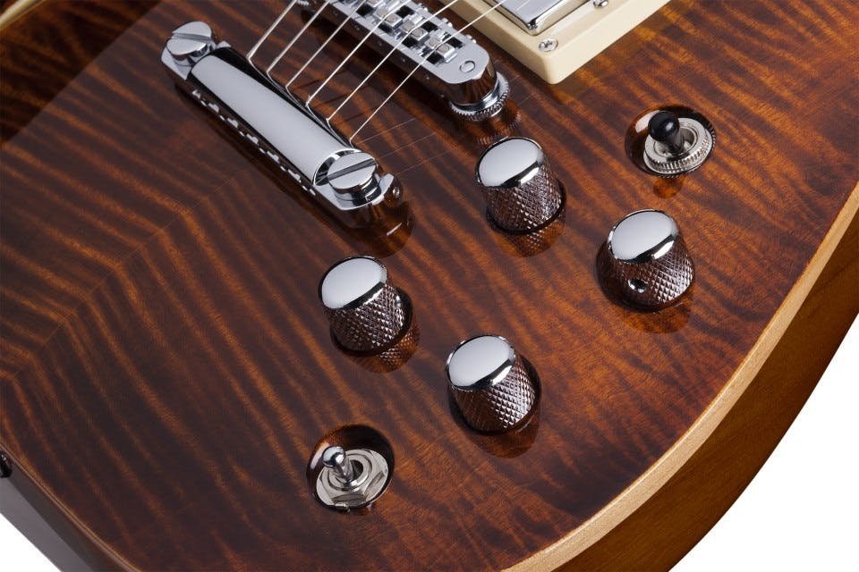 Schecter C-1 E/A Semi Hollow Electric Guitar in Cats Eye